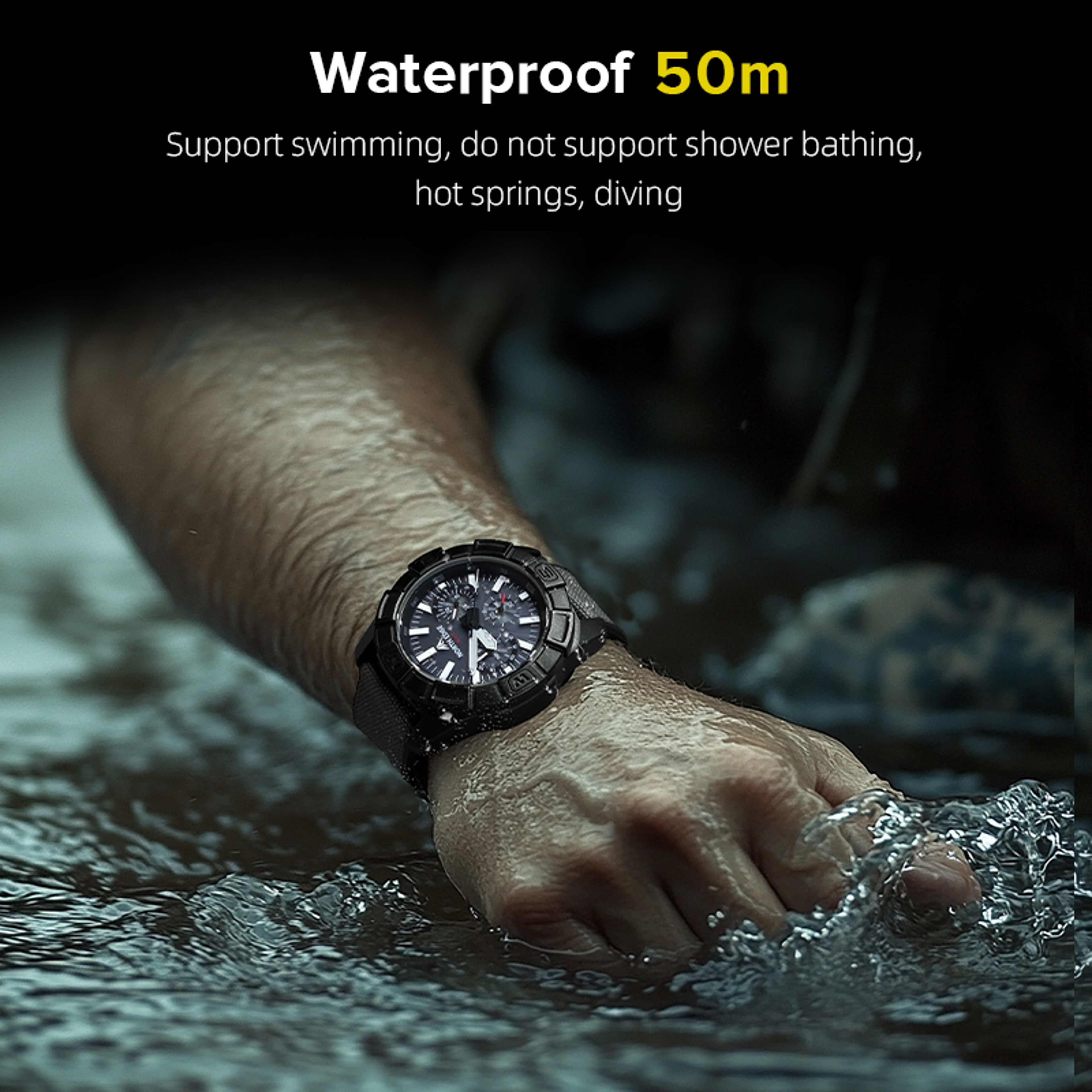 Mens Pilot Watch Stainless Steel Waterproof Chronograph 2