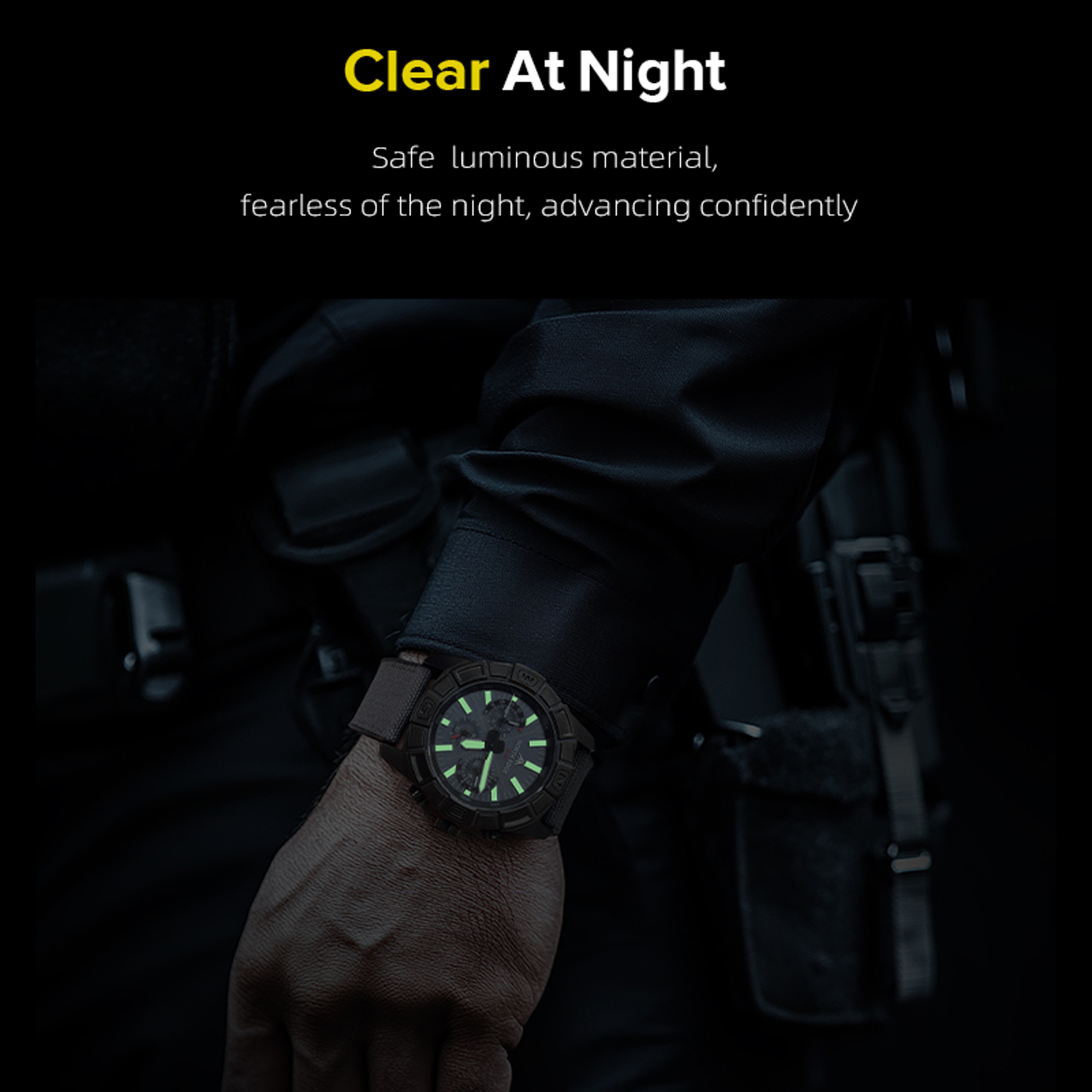 Mens Pilot Watch Stainless Steel Waterproof Chronograph 3