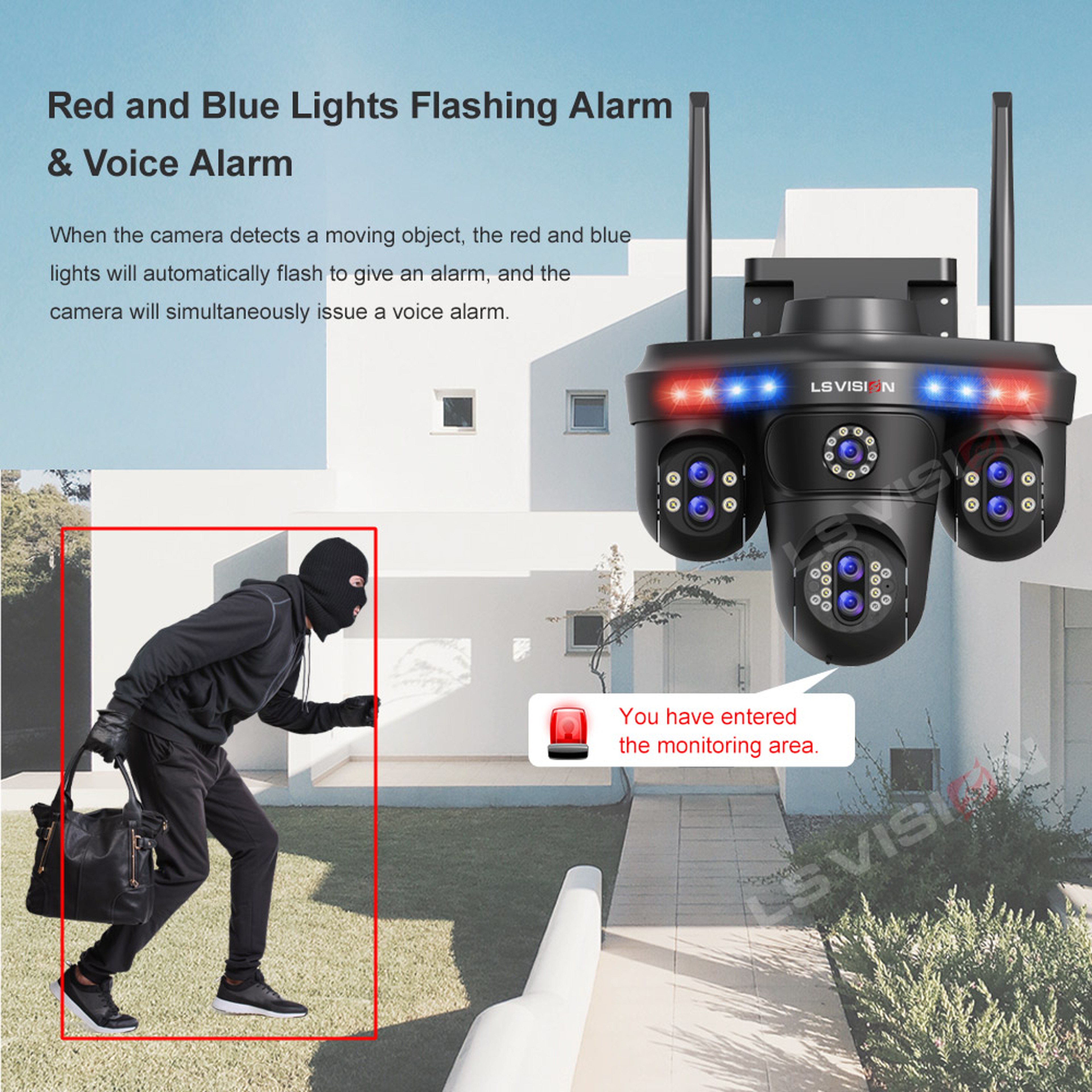 Outdoor WiFi PTZ Security Camera Auto Tracking Lens 5