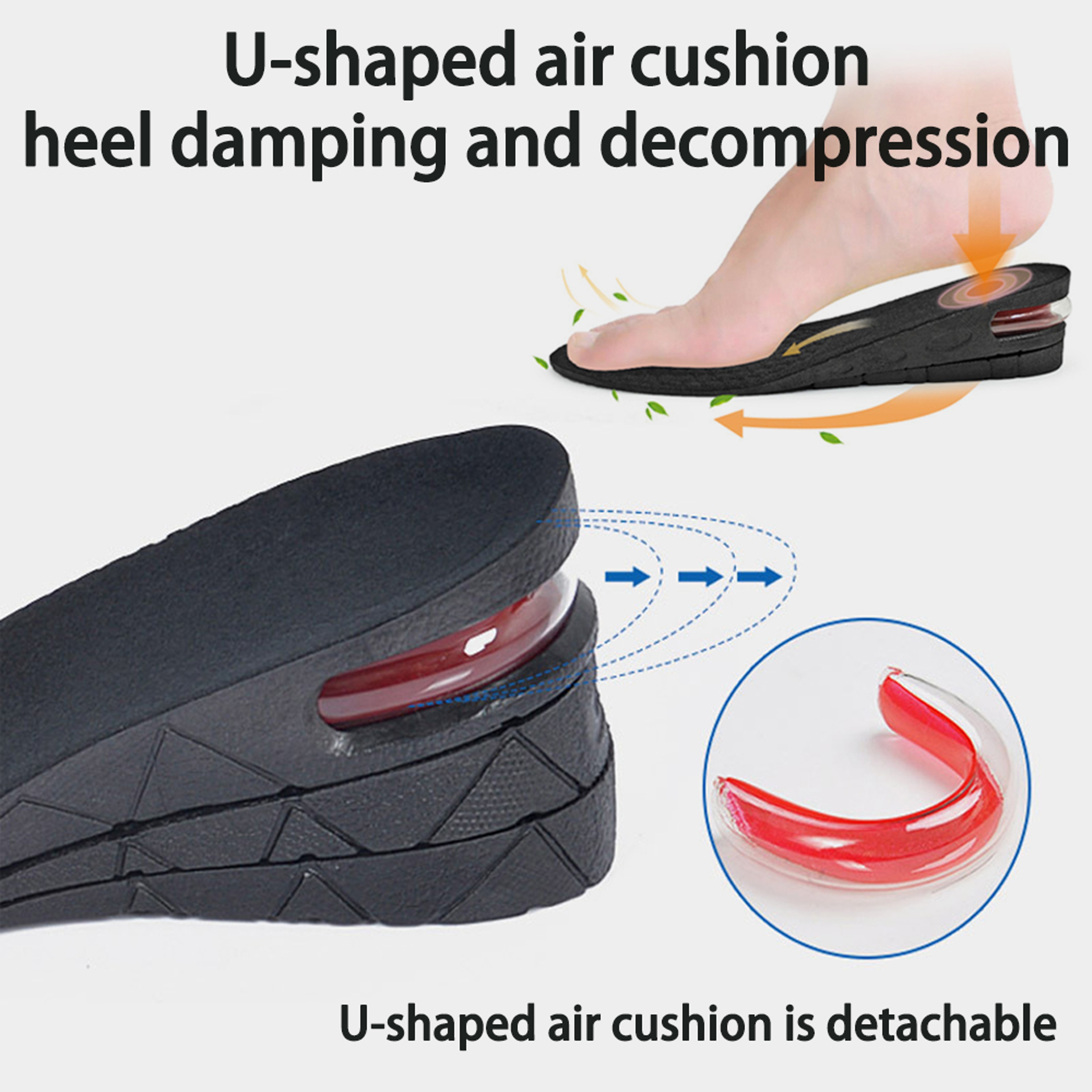 Invisible Height Increase Insoles Adjustable Cut Air Cushion 11
