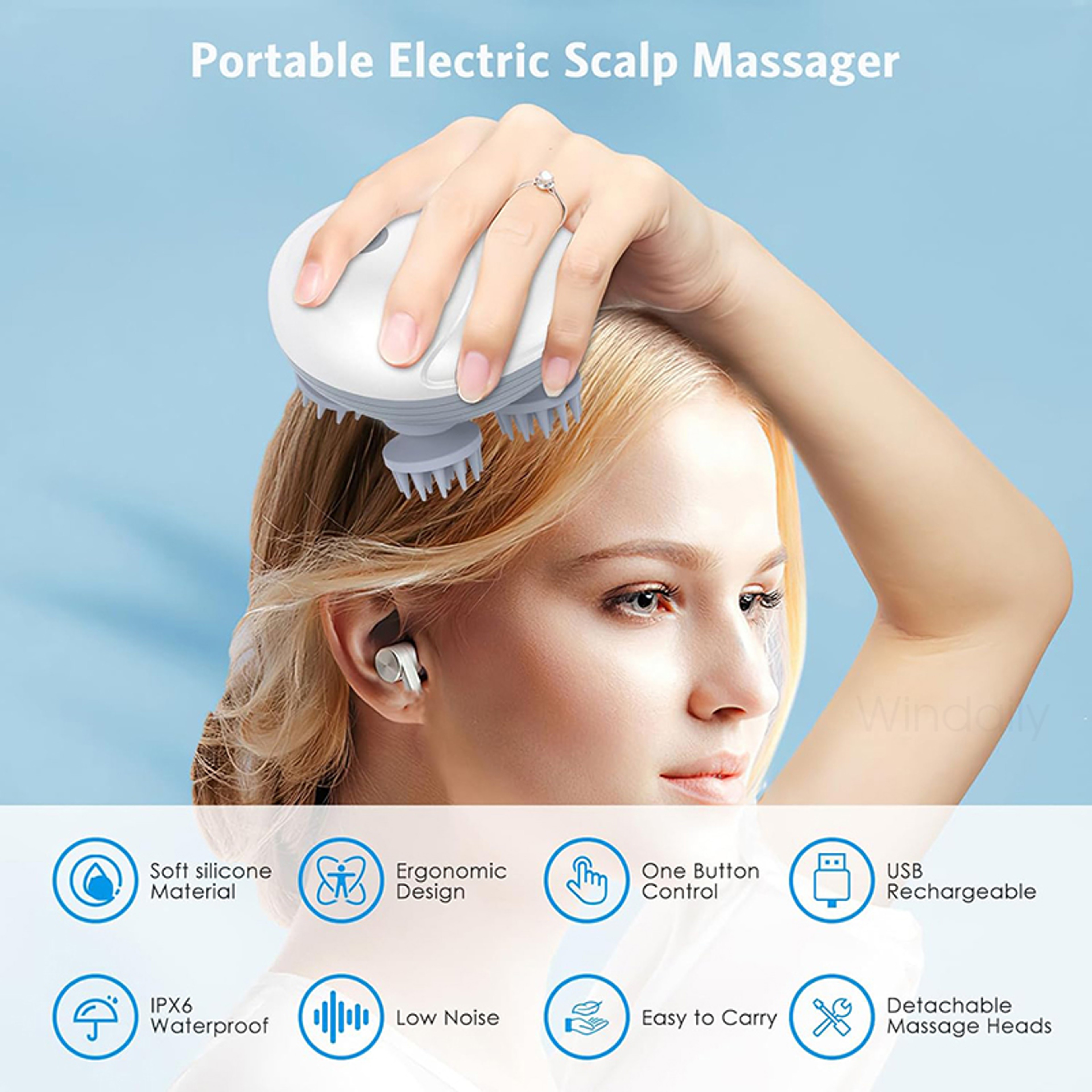 Cordless Electric Scalp Massager For Head Neck And Body Deep Relief 5