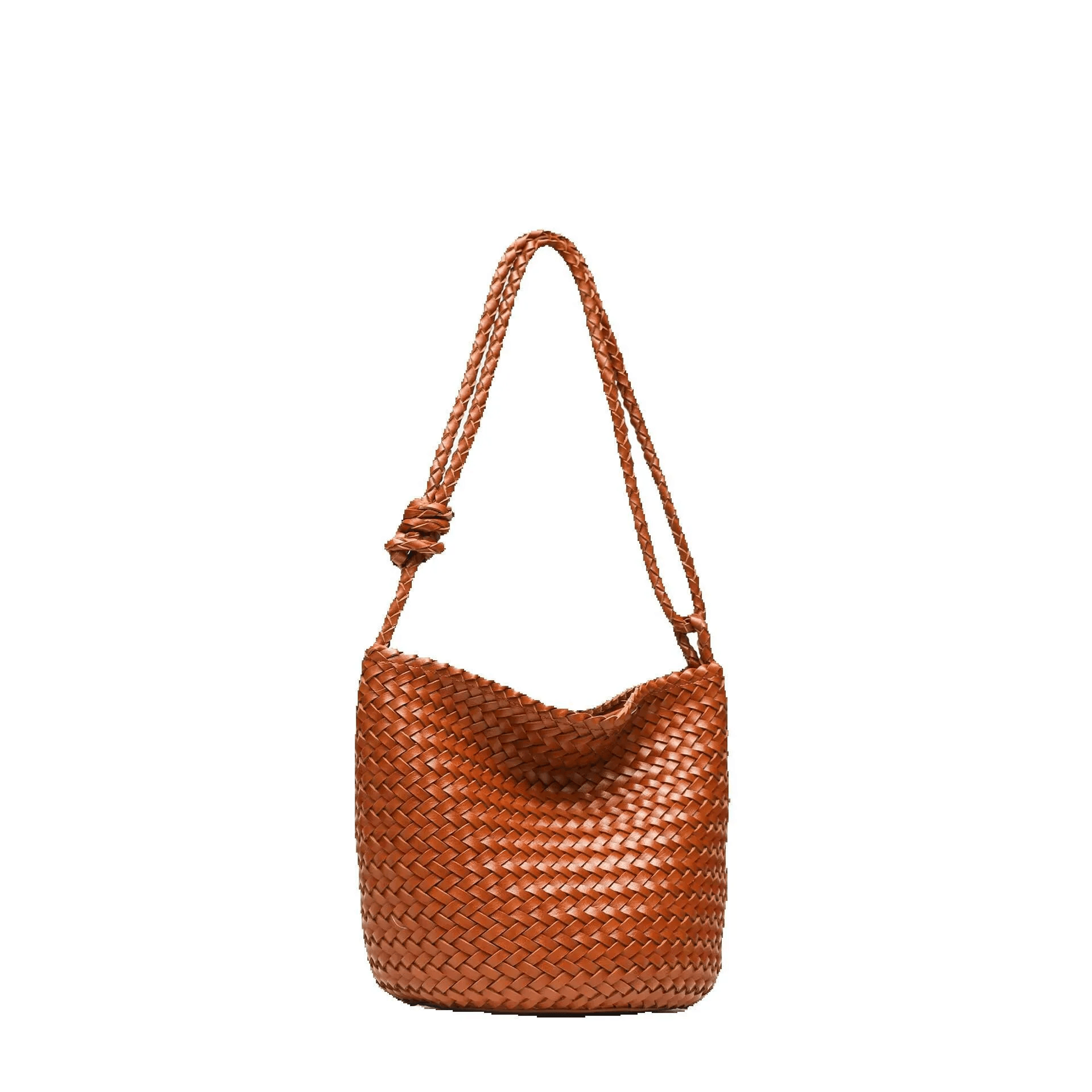 Vintage Handmade Woven Bucket Bag Large Capacity Underarm Shoulder Handbag 2