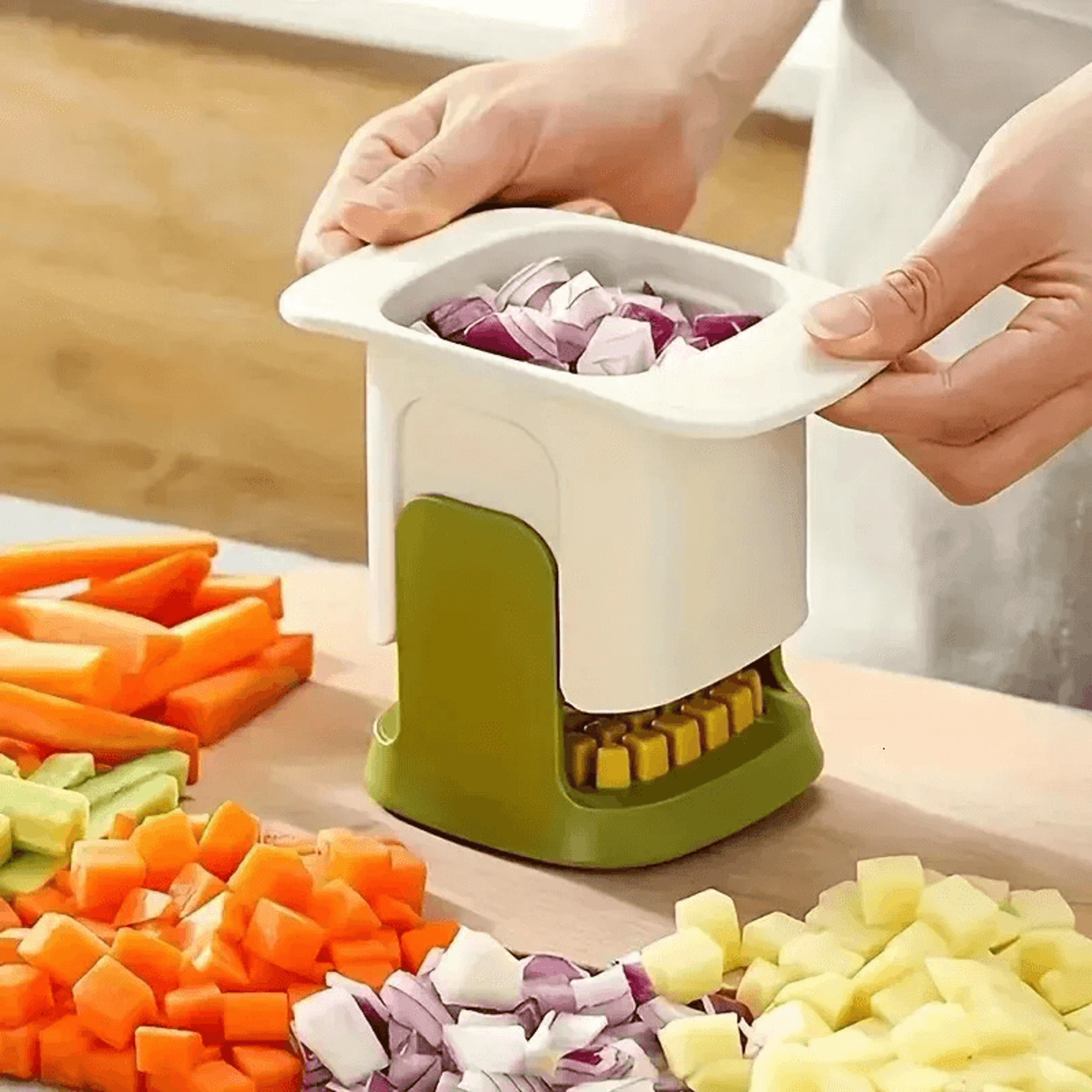 Multifunctional Handheld Vegetable Slicer Potato Onion Dicer French Fry Cutter 4