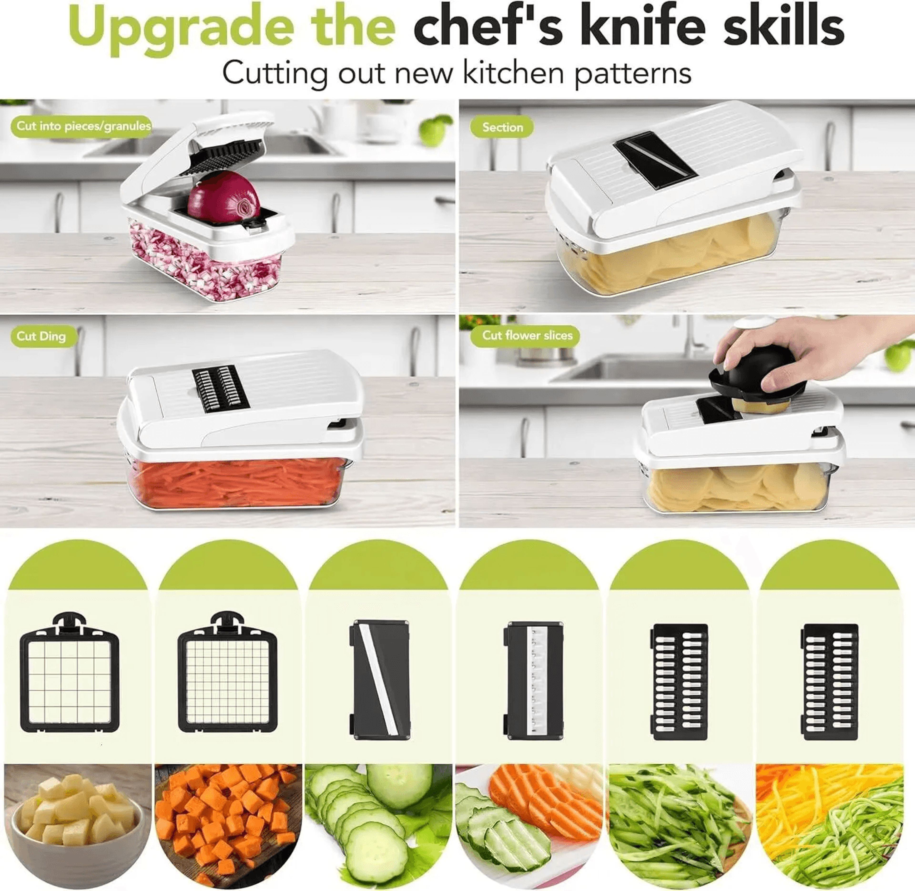 Vegetable Chopper Mandoline Slicer BPA Free Food Prep Tool 3