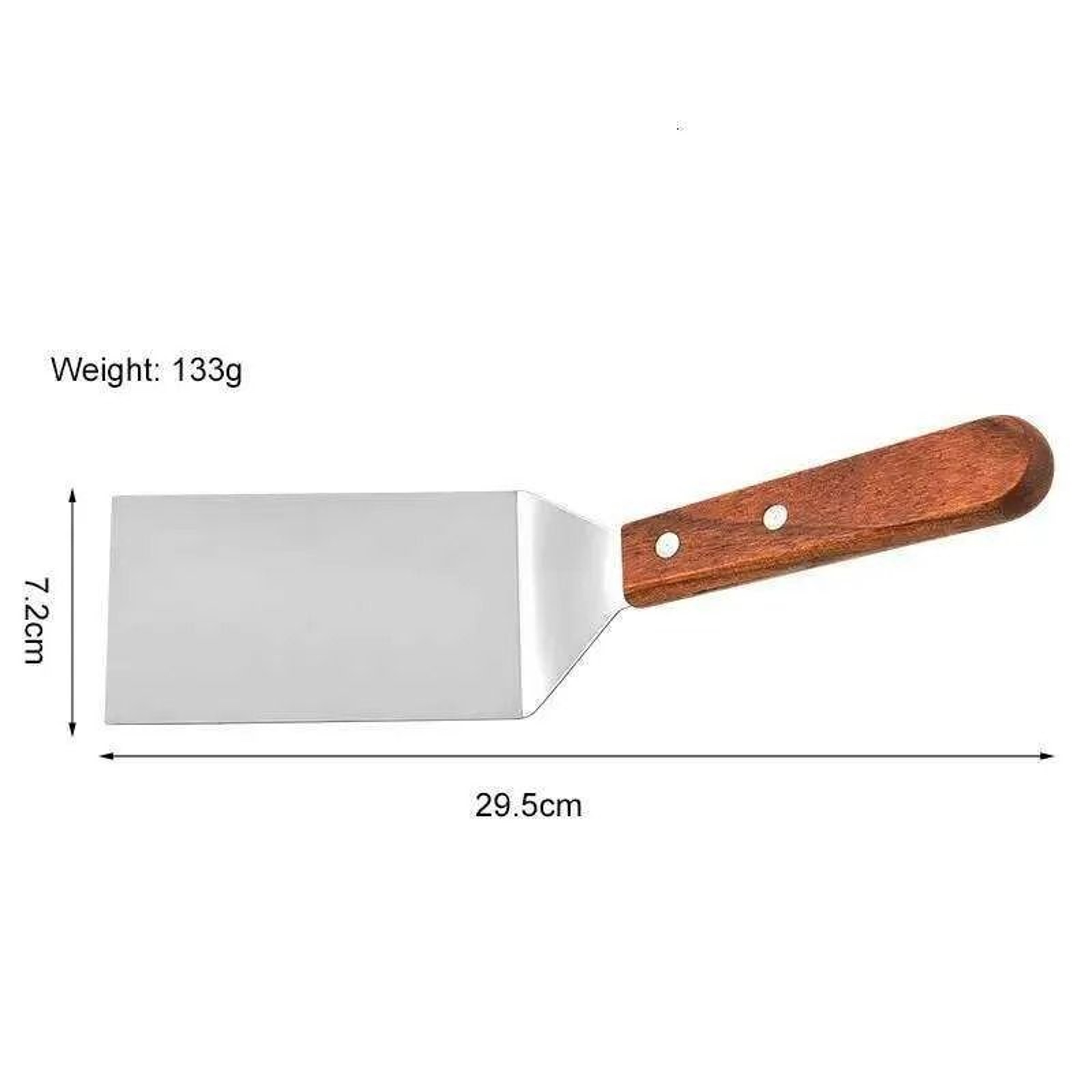 Stainless Steel Wooden Handle Frying Spatula For Pancakes Steaks And Fish 1