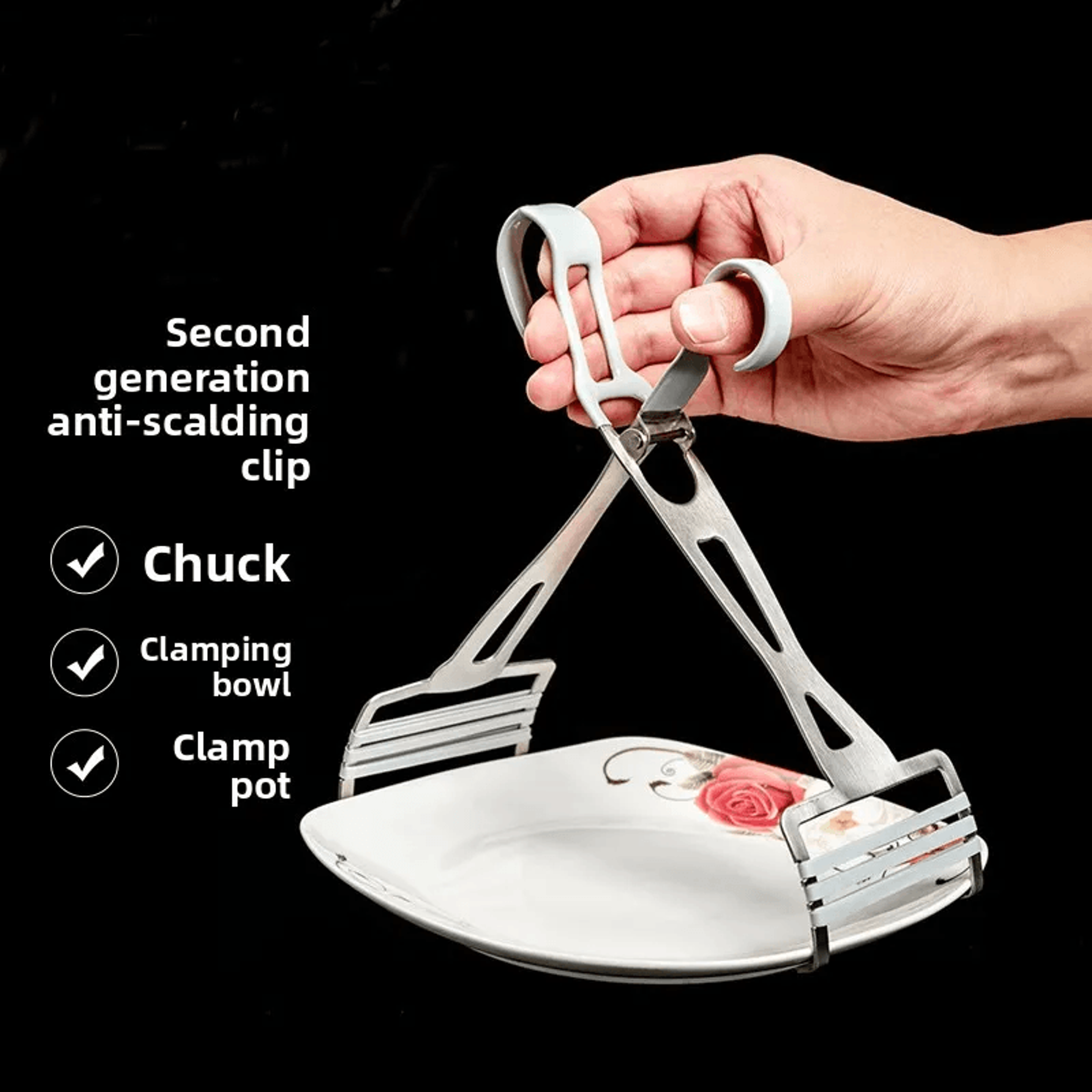 Silicone Pot Holder Gripper Heat Resistant Hot Dish Clip 1