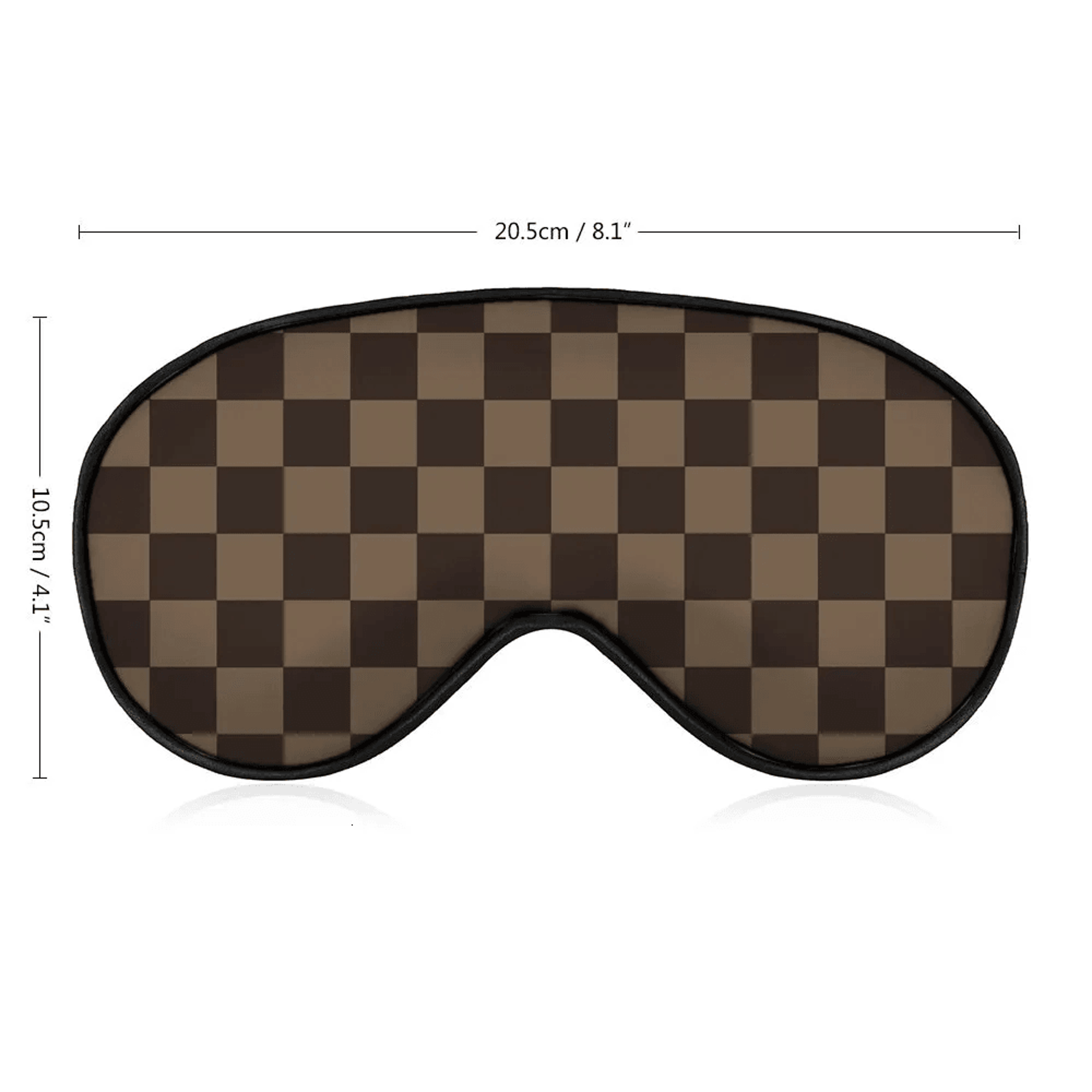 Brown Checkered Sleep Eye Mask Light Blocking Travel Sleep Mask 4