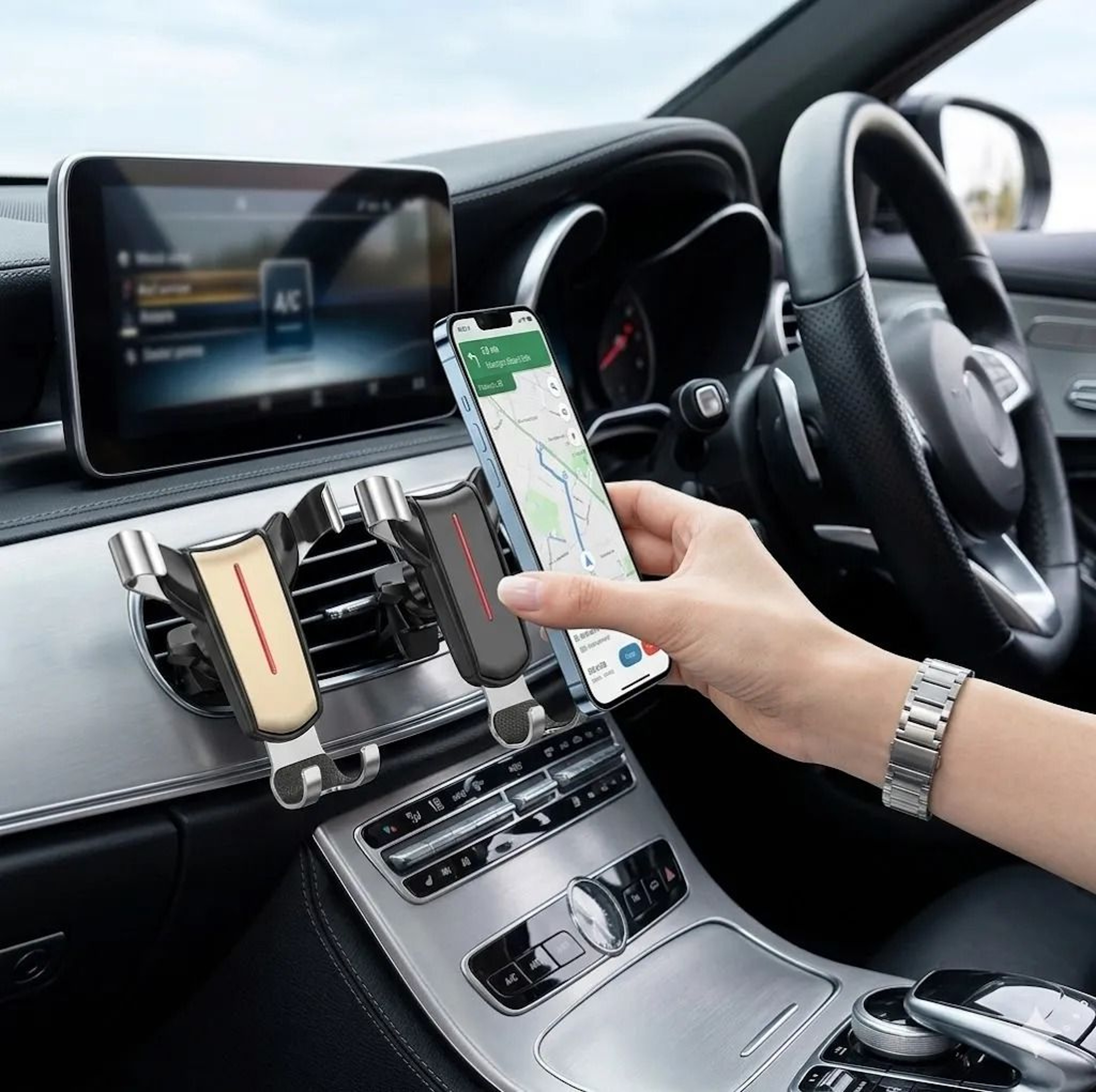 Gravity Car Phone Mount Aluminum Alloy Vent Holder 3