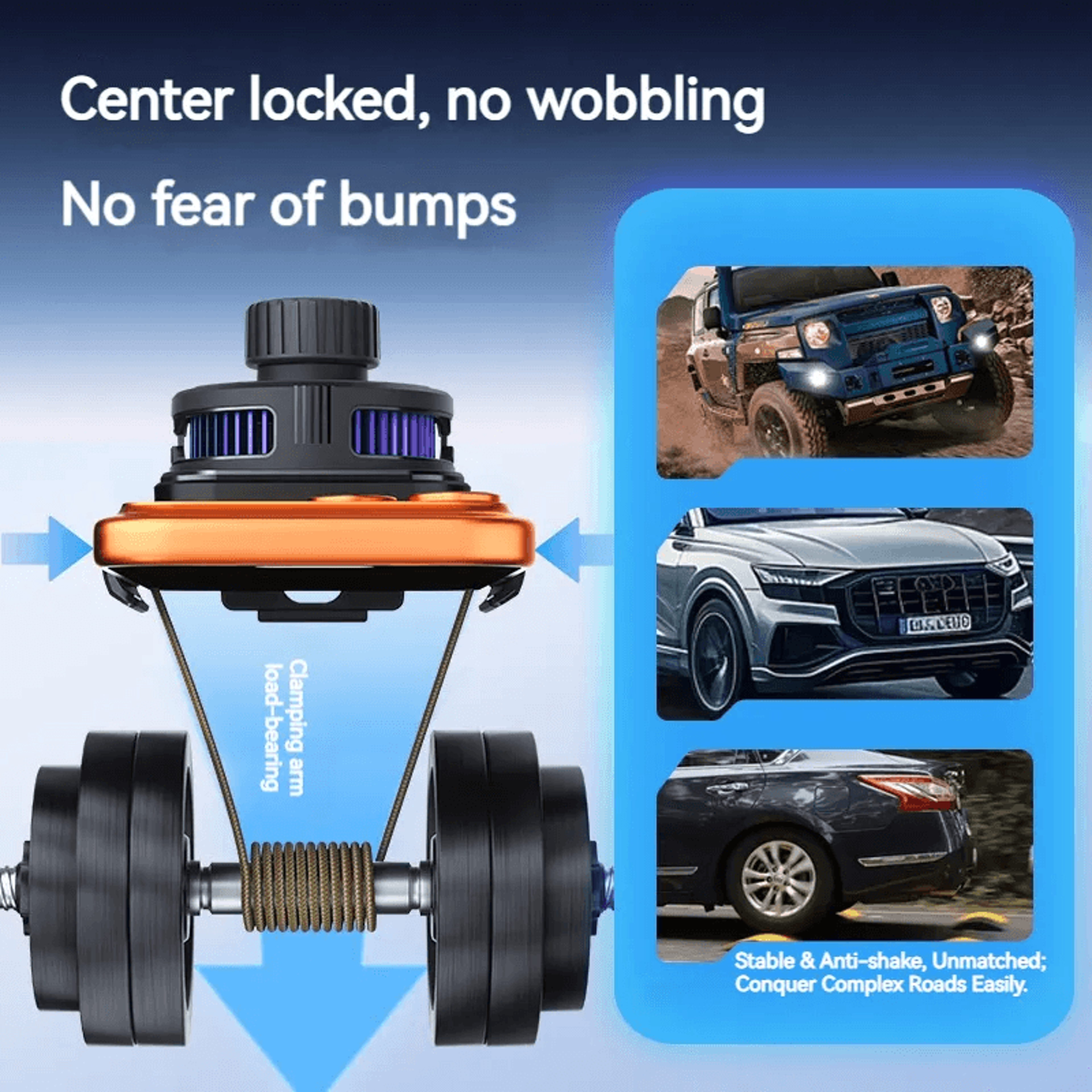 Wireless Charging Phone Holder With Temperature Display Rotatable Car Mount 2