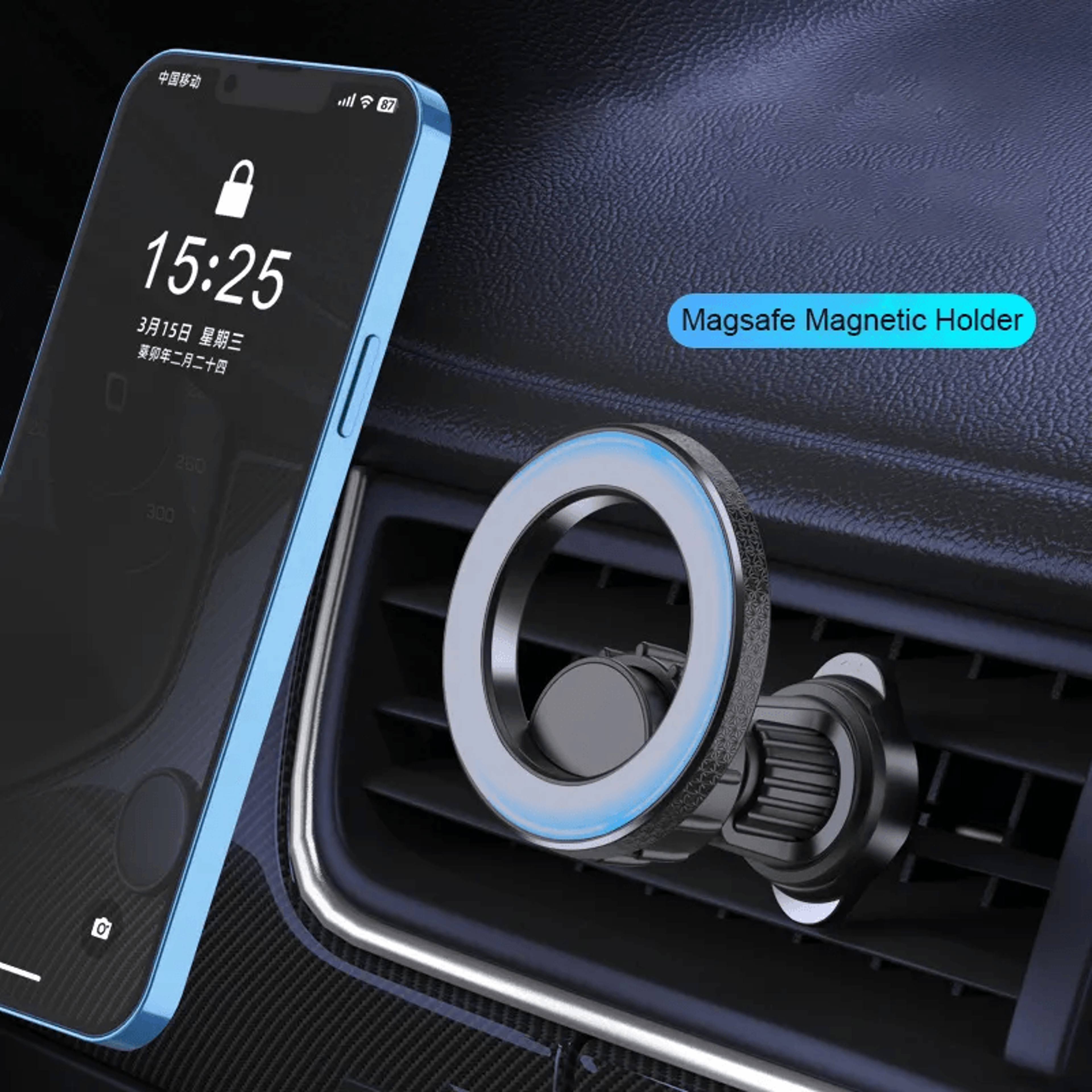 Magnetic Car Phone Holder Stable Car Vent Phone Mount With One Hand Operation 3