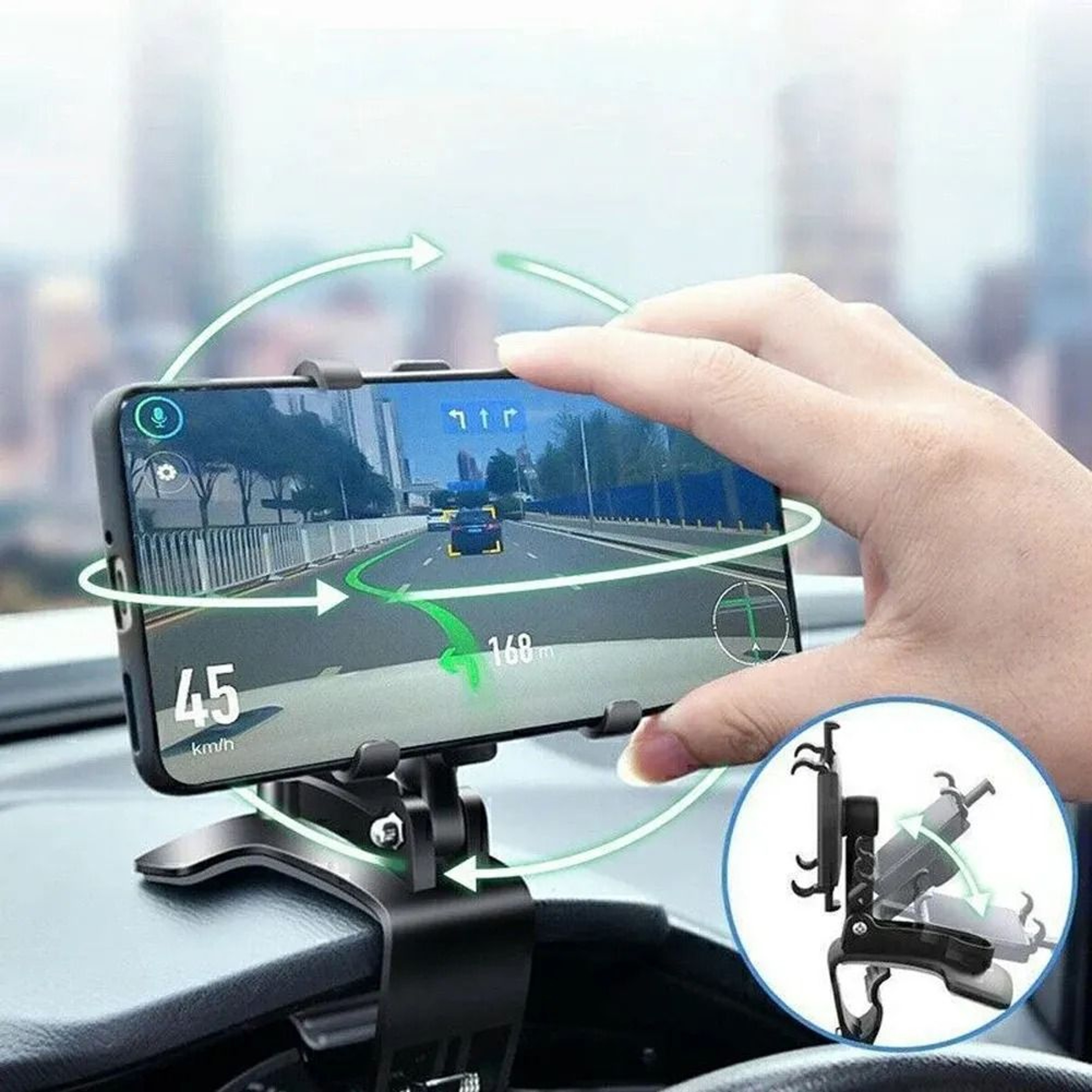 Rotating Dashboard Phone Holder Car Mount For Hands Free Navigation 2