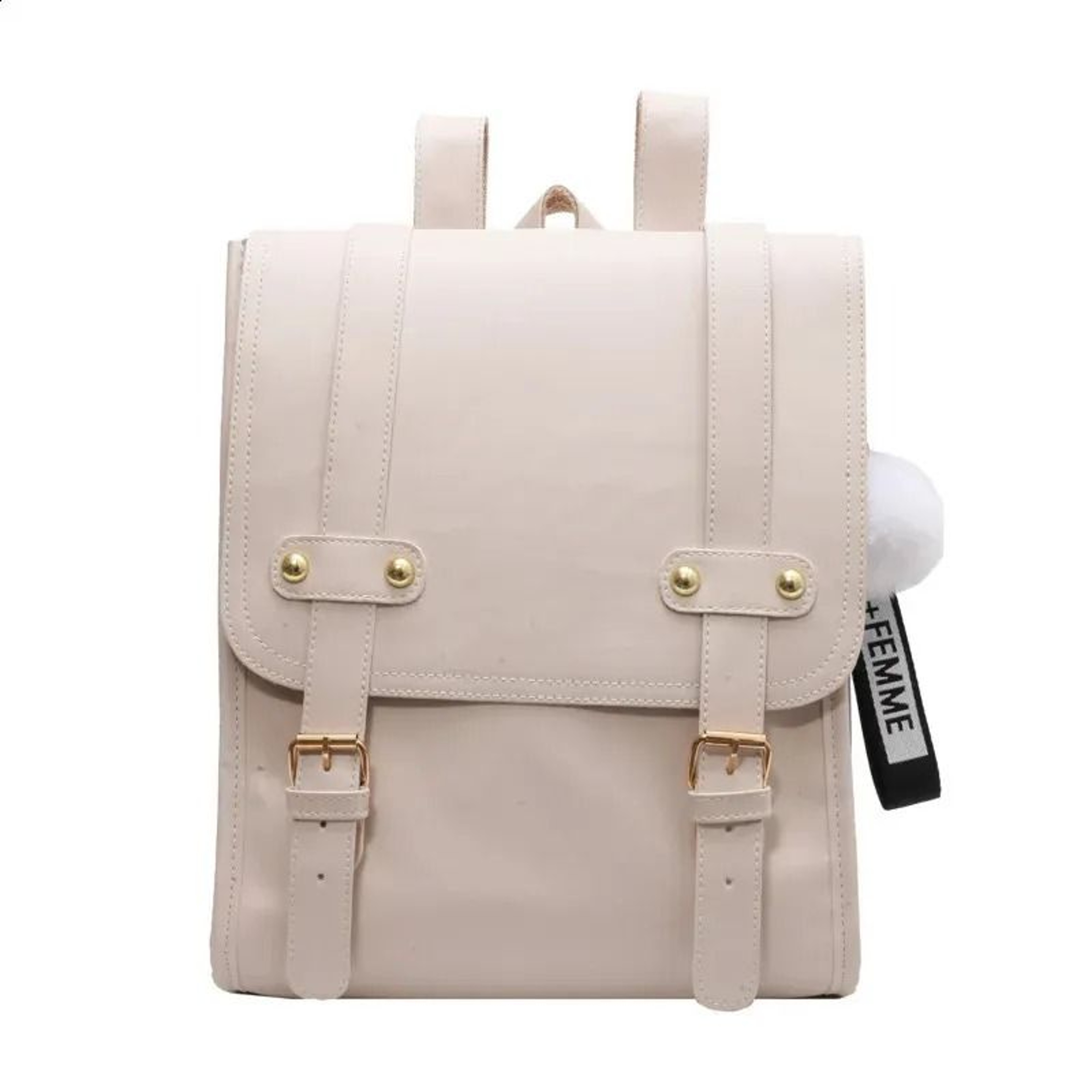 Uniform Style PU Leather School Backpack For Women College Laptop Bag 3