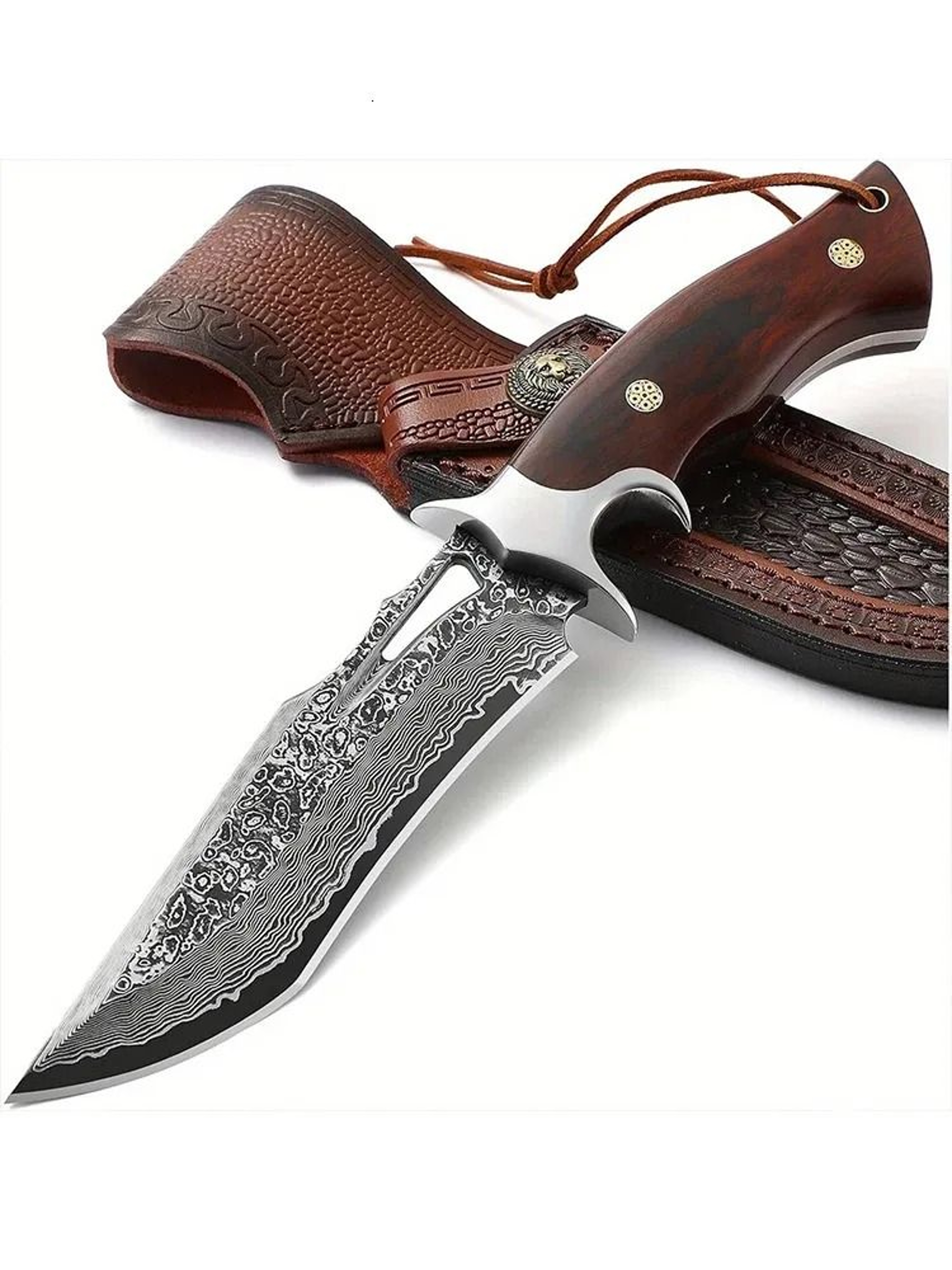 Butcher Knife With Leather Handle And Sheath 4