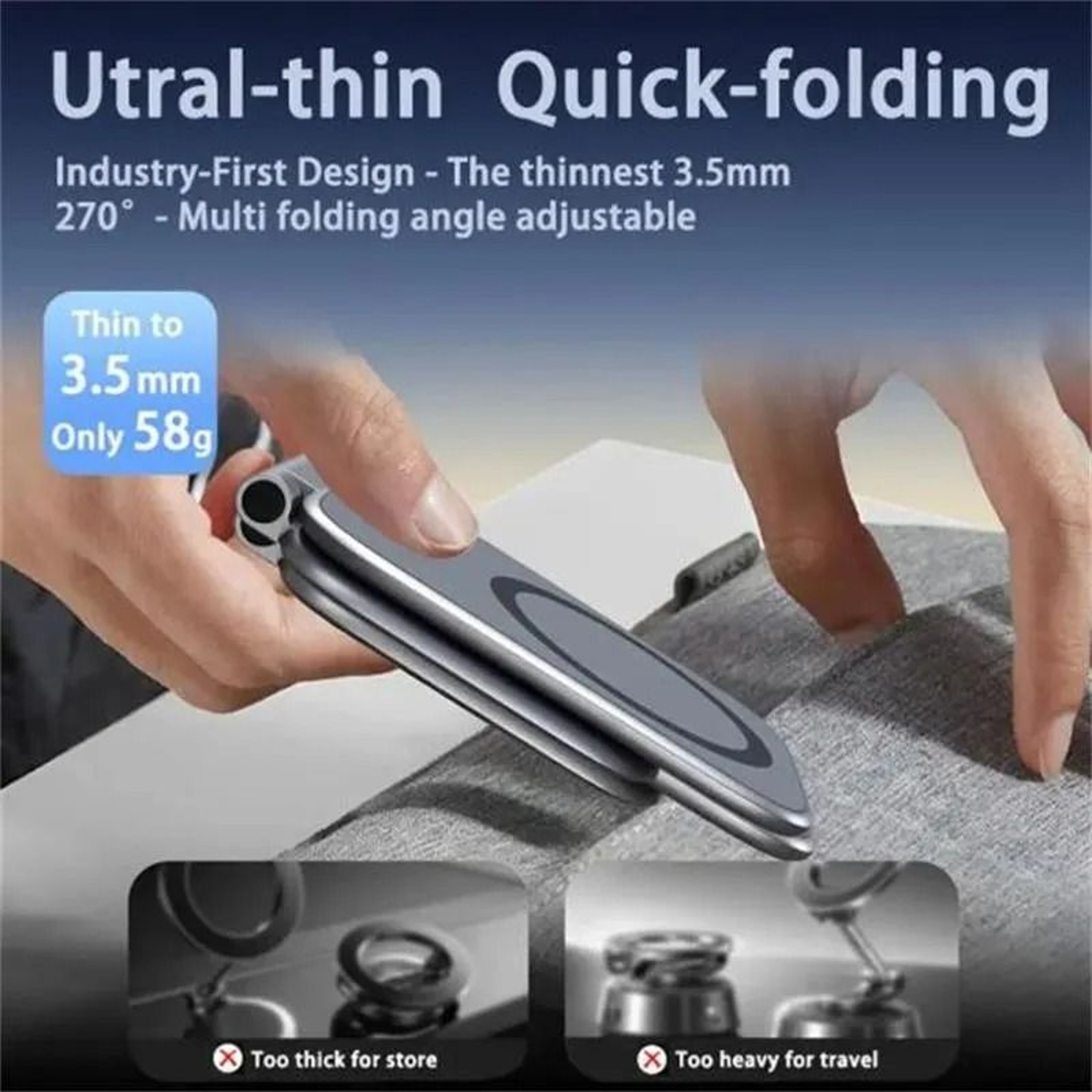 MagSafe Foldable Car Phone Holder Anti Shake Magnetic Navigation Mount 2