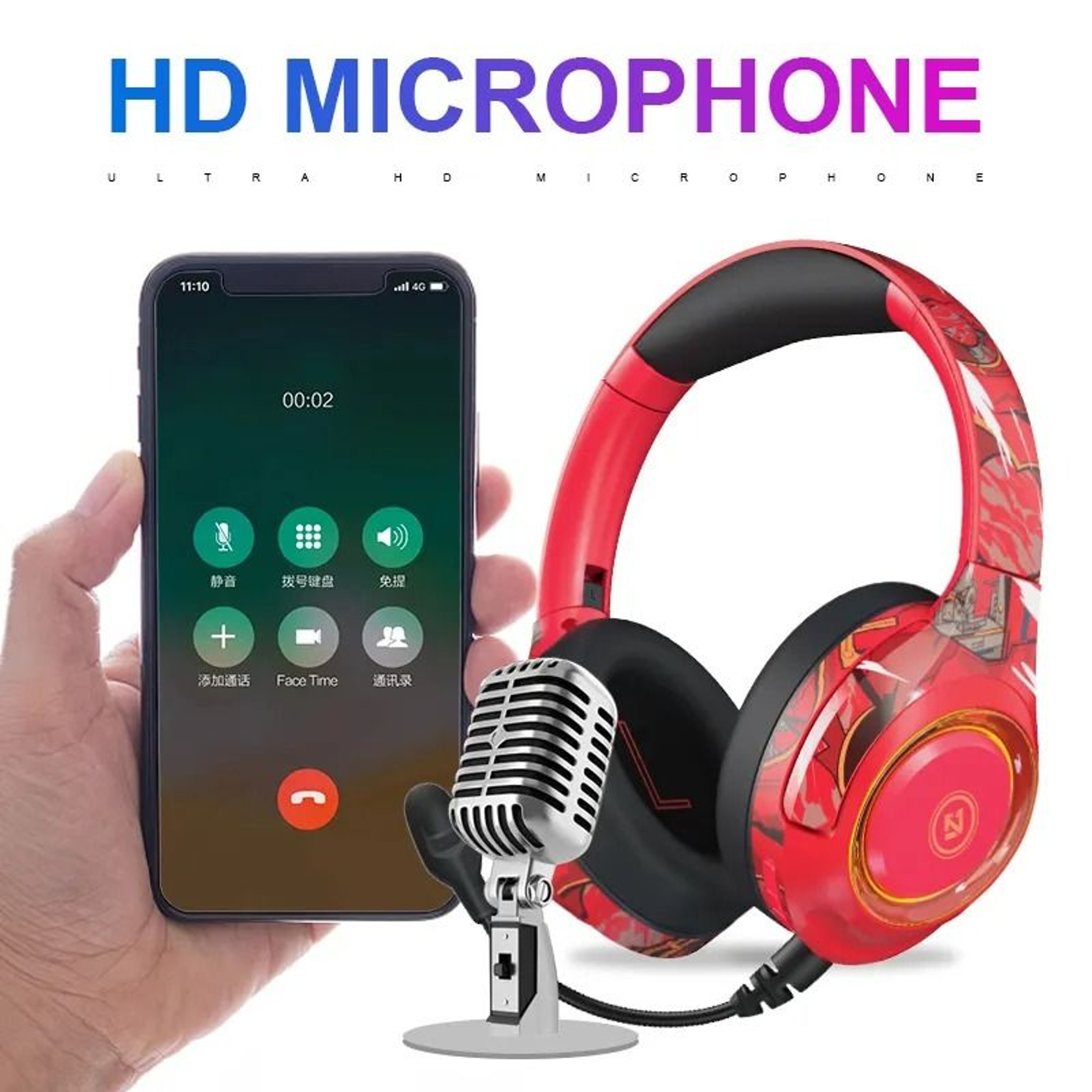 Wireless Gaming Headset For With Mic Noise Cancelling Foldable Stereo 5