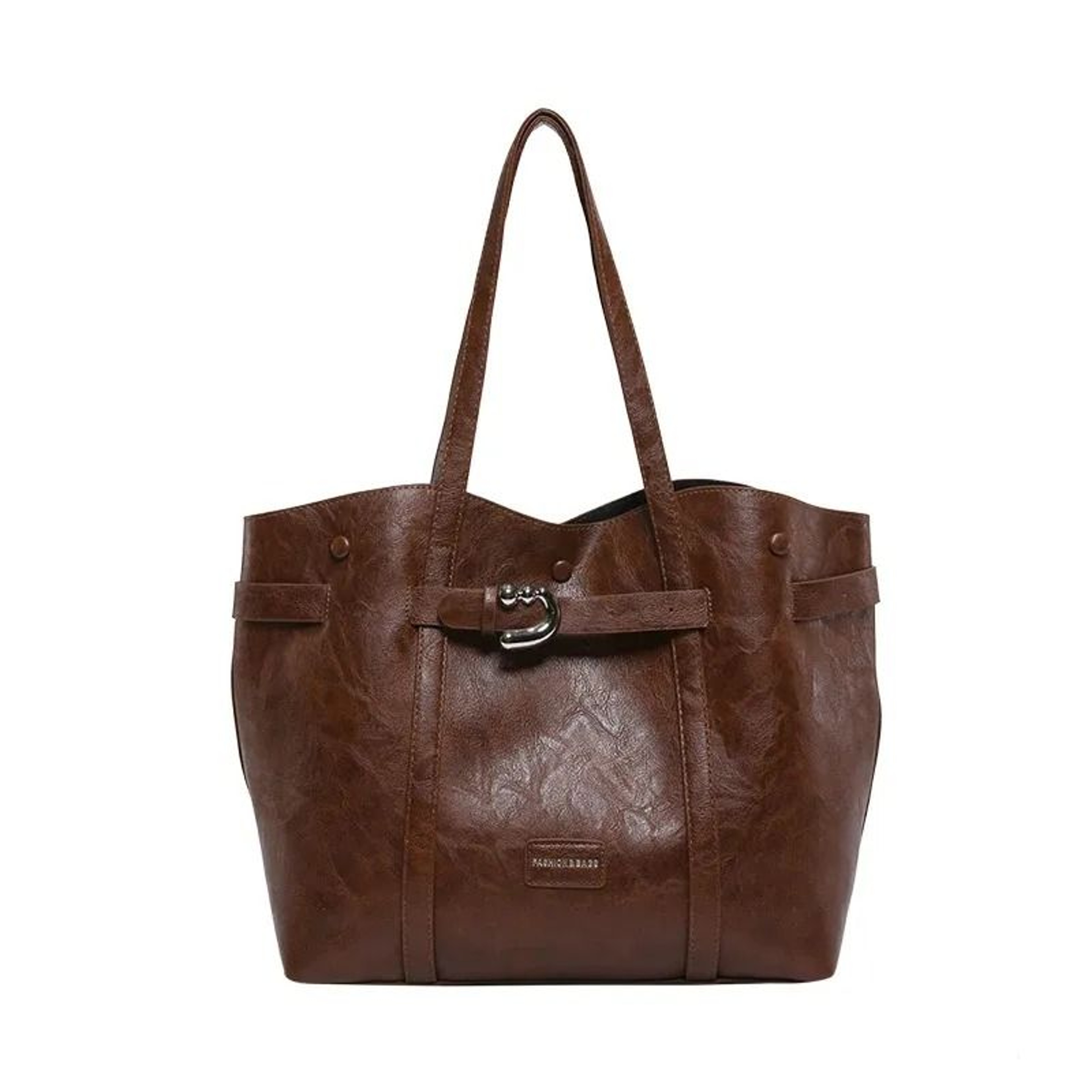 Beige Extra Large Women Tote Bag With Turn Down Pockets And String Closure 2