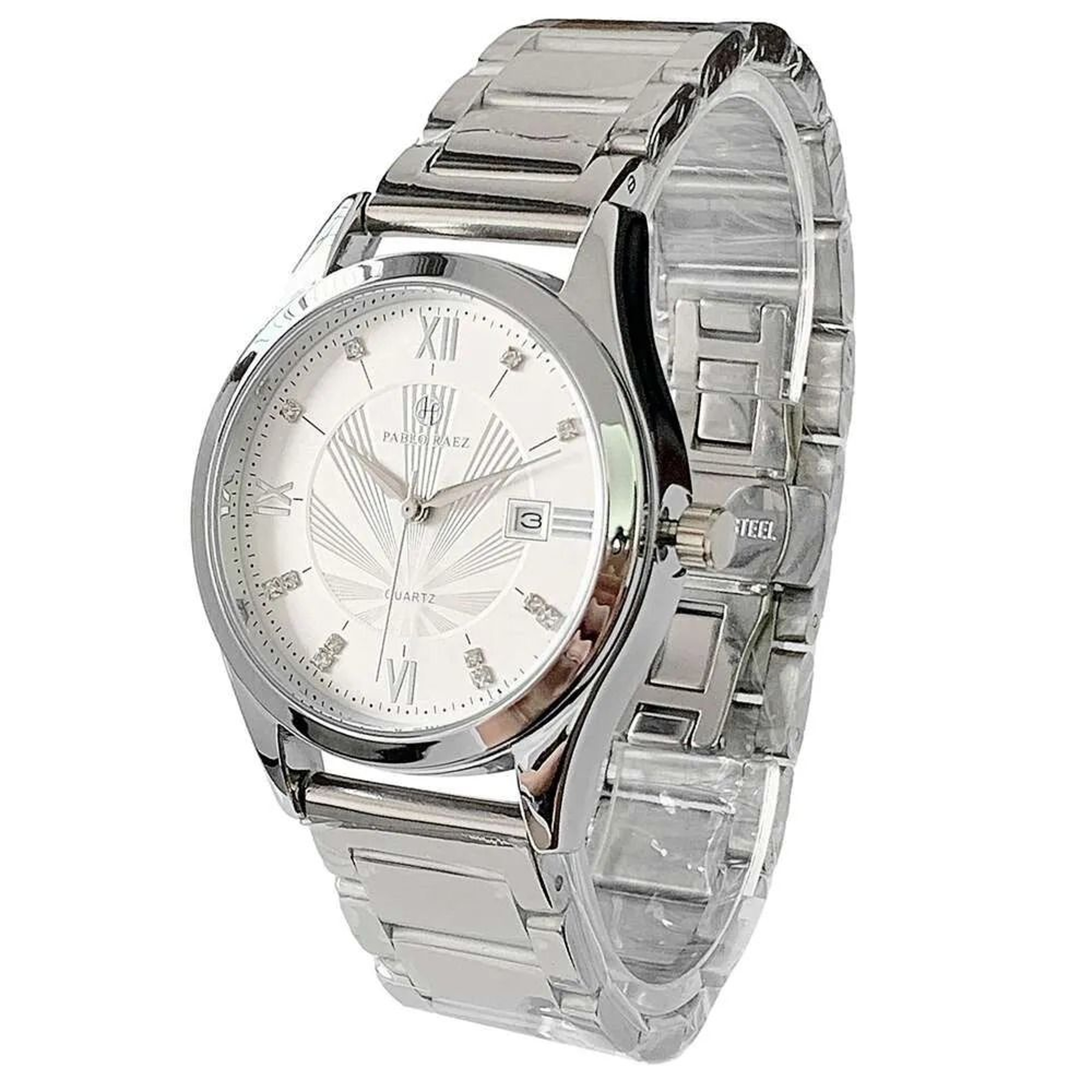Flag Stainless Steel Quartz Watch With Calendar 1