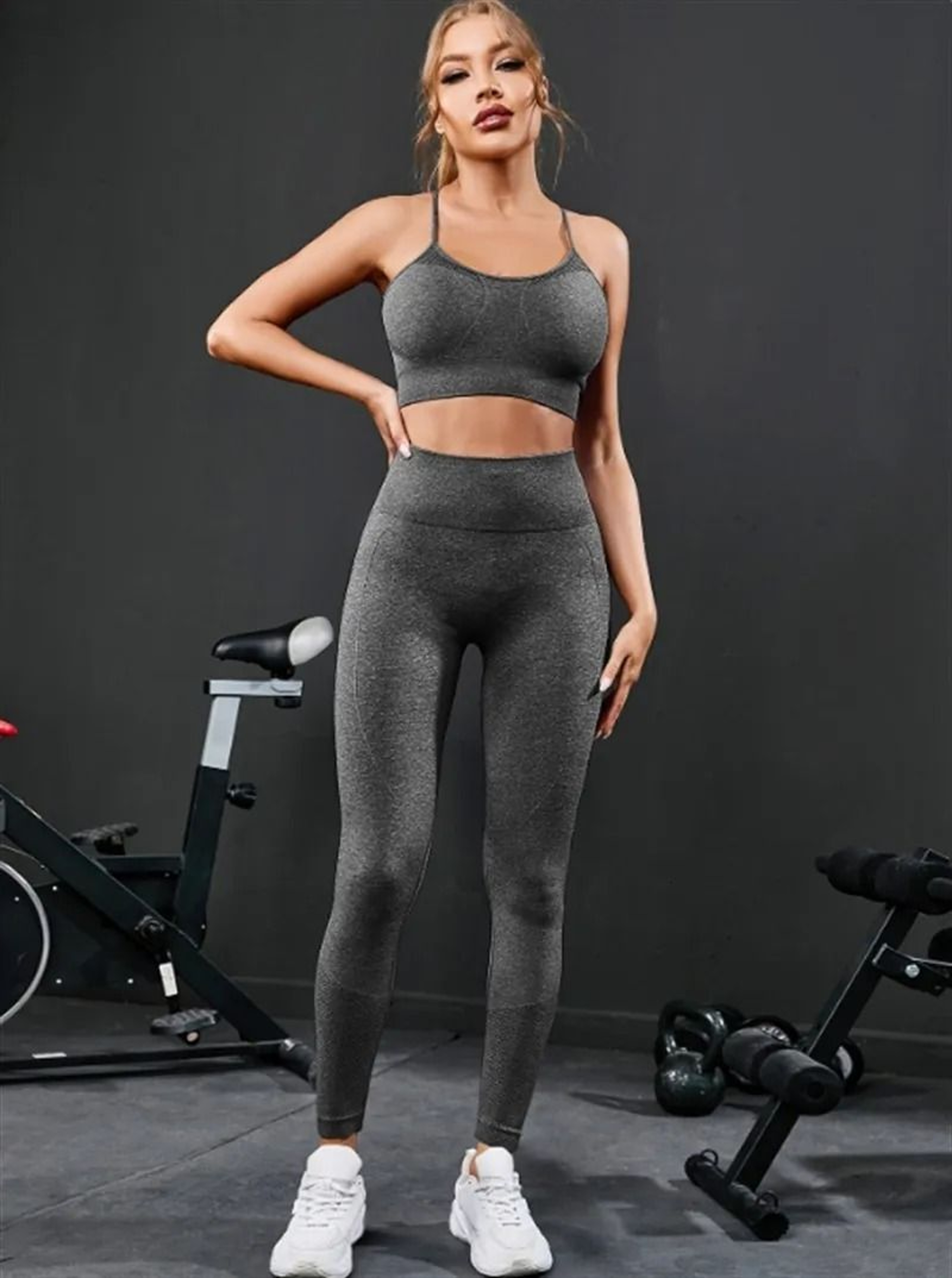 Seamless Yoga Set High Waist Leggings Sports Bra 1