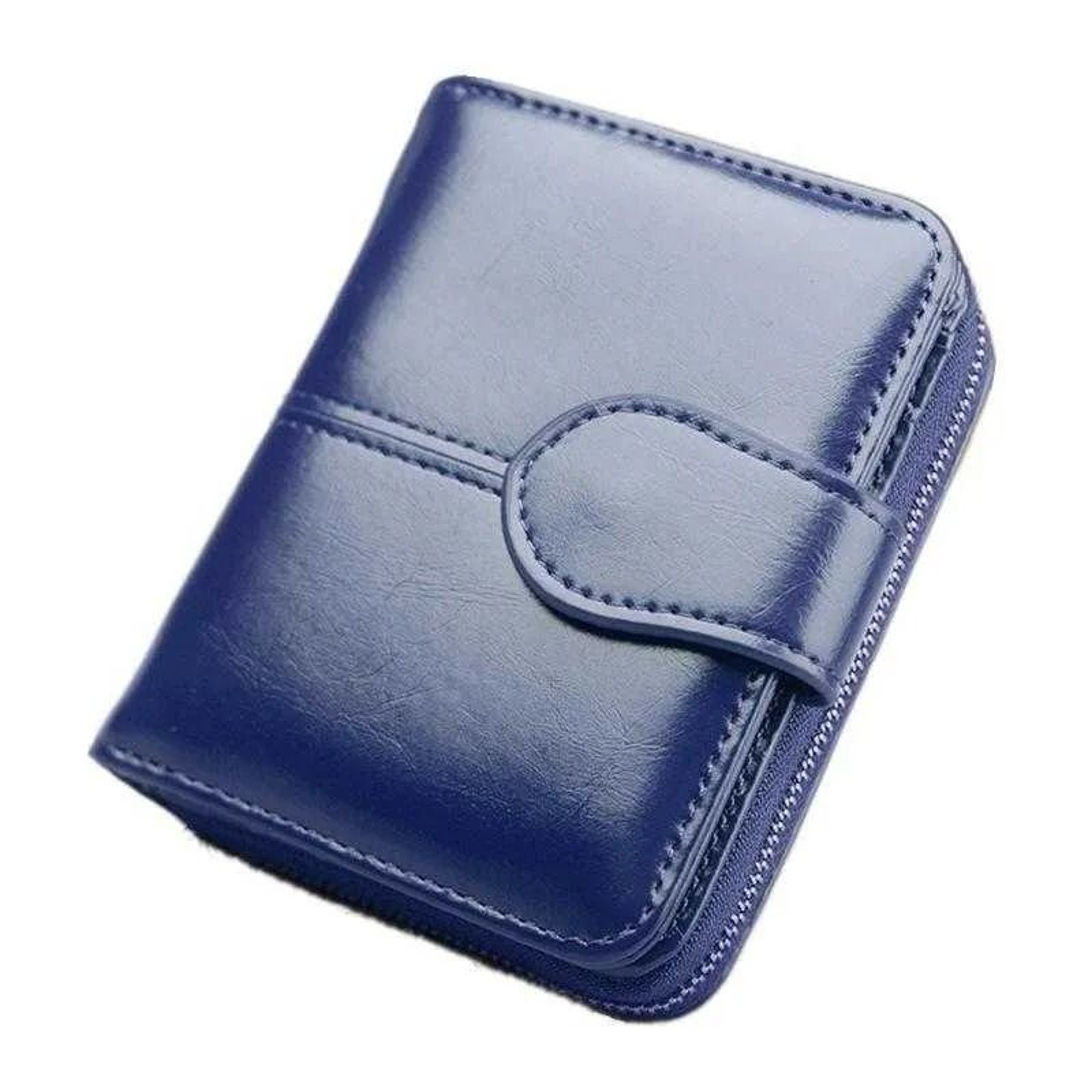 Compact PU Leather Coin Purse Wallet Zipper Passport Holder For Men 0