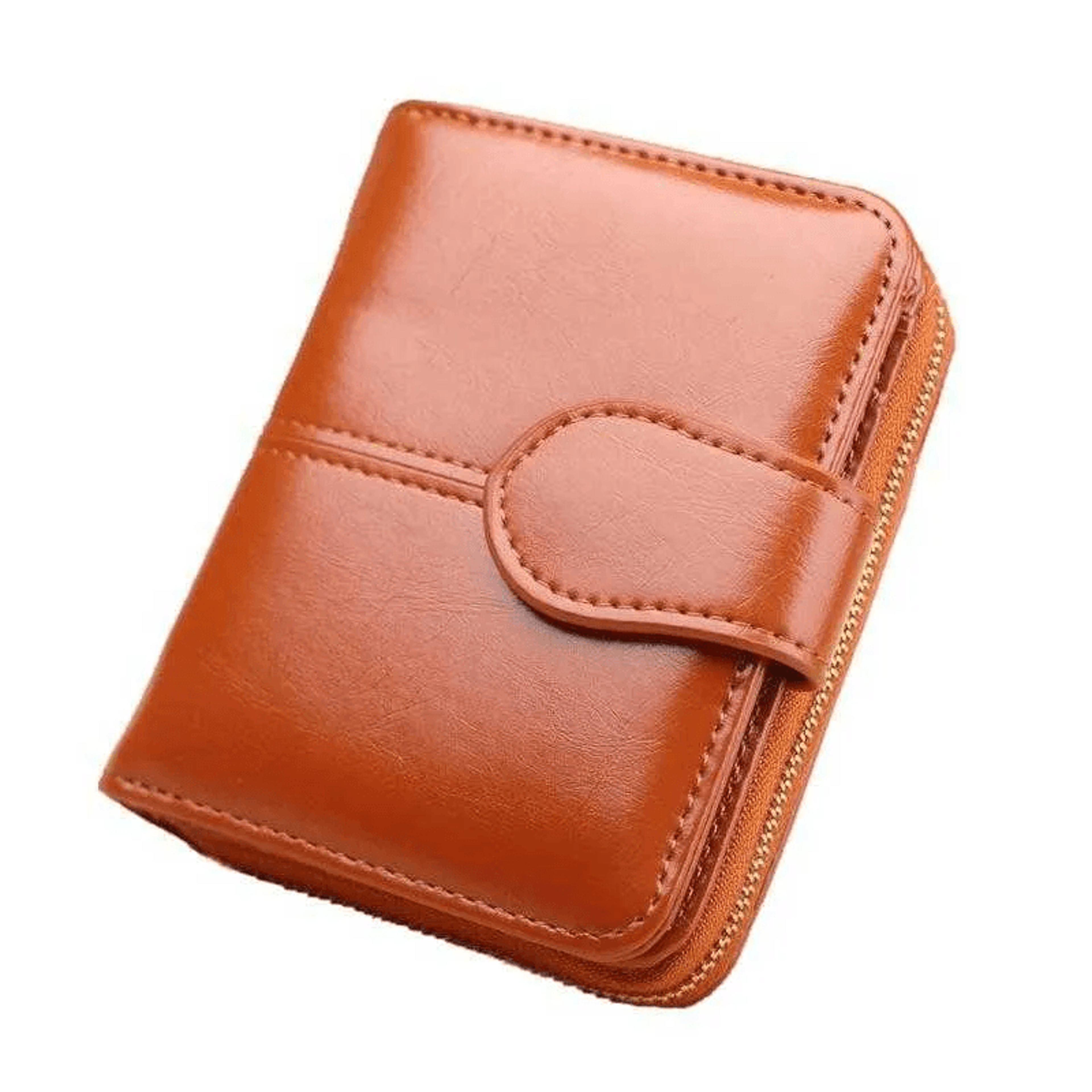 Compact PU Leather Coin Purse Wallet Zipper Passport Holder For Men 6