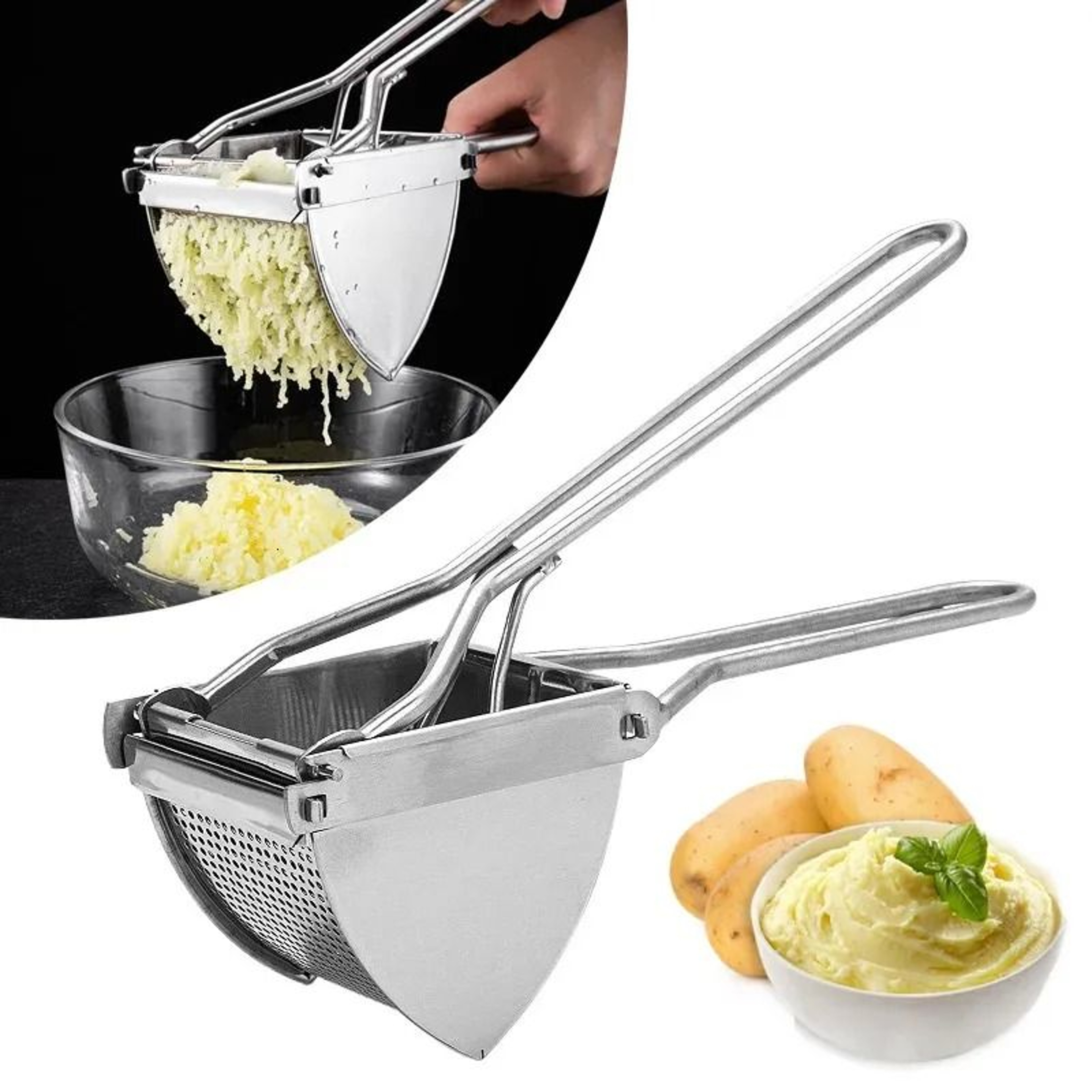 Heavy Duty Stainless Steel Potato Ricer Baby Food Juicer Kitchen Masher 3