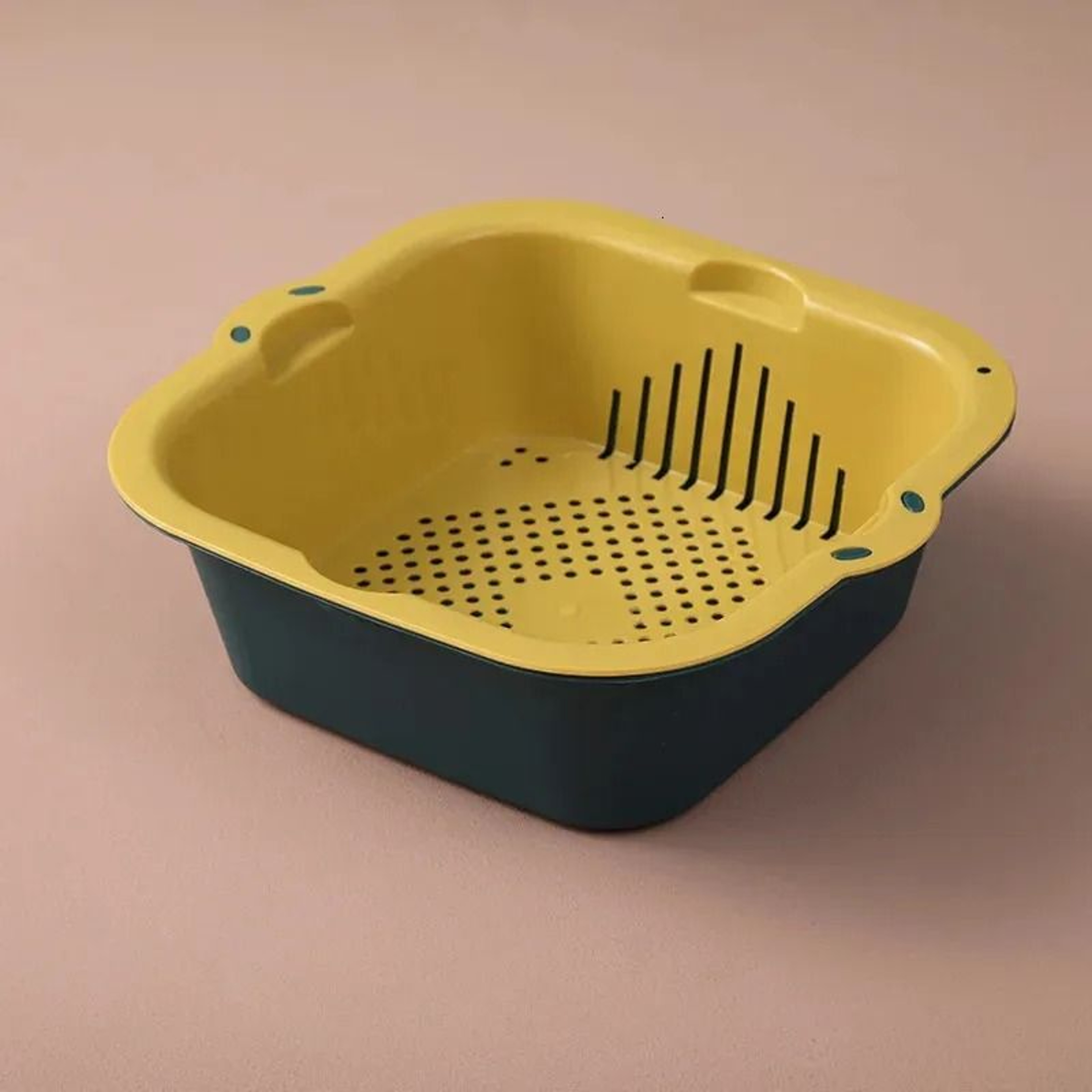 Double Layer Sink Drain Basket Vegetable Fruit Washing Strainer 2