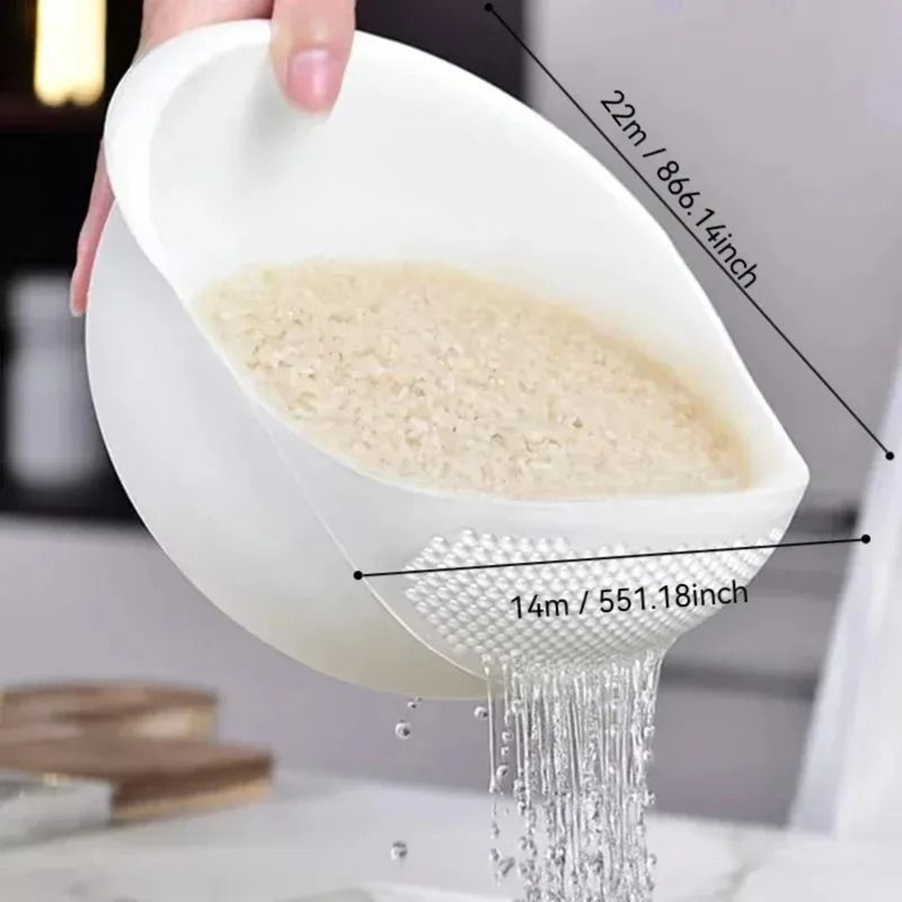Plastic Colander With Handle Kitchen Strainer Basket For Rice Fruits And Vegetables 3