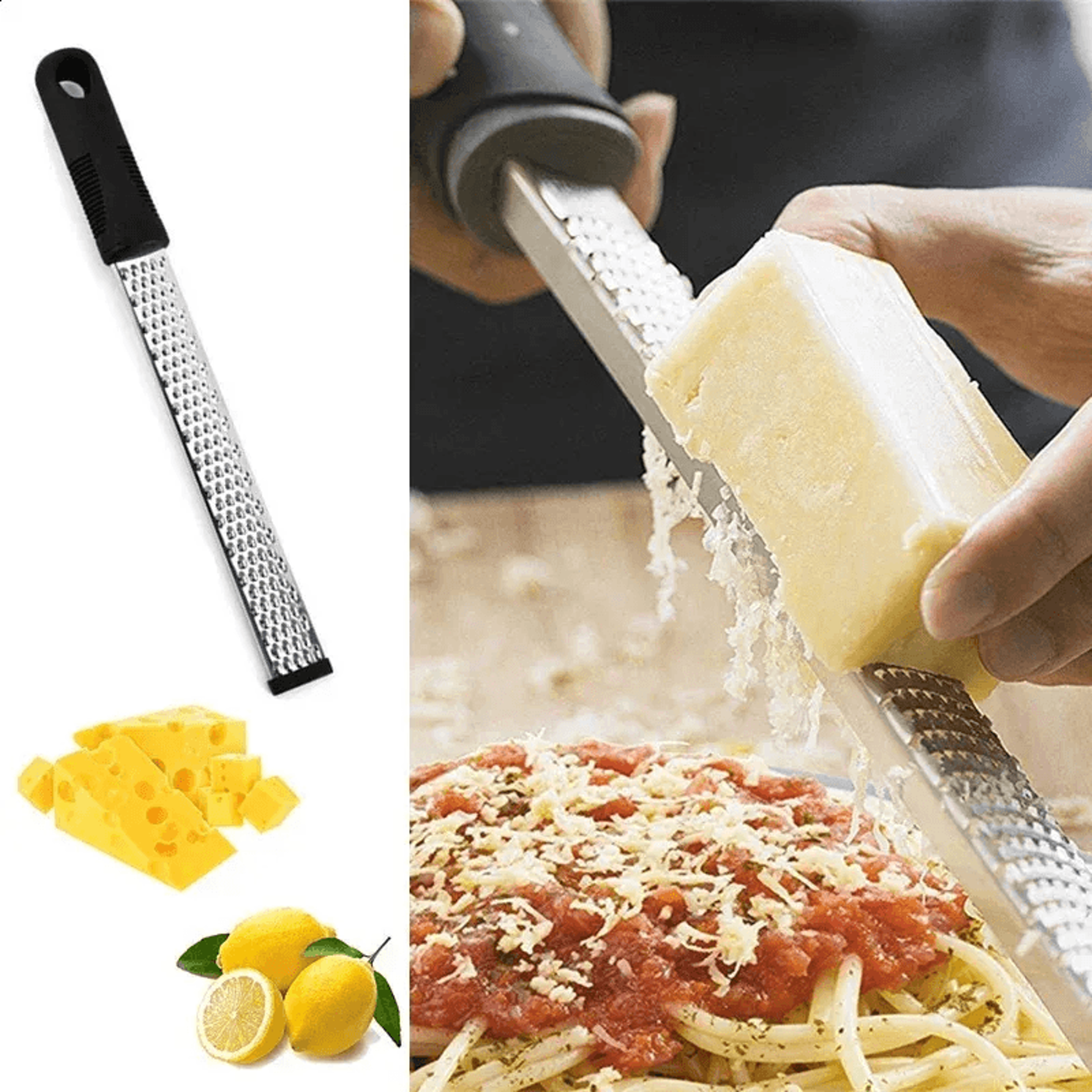 Multi Purpose Stainless Steel Cheese Grater Lemon Zester And Vegetable Slicer 2