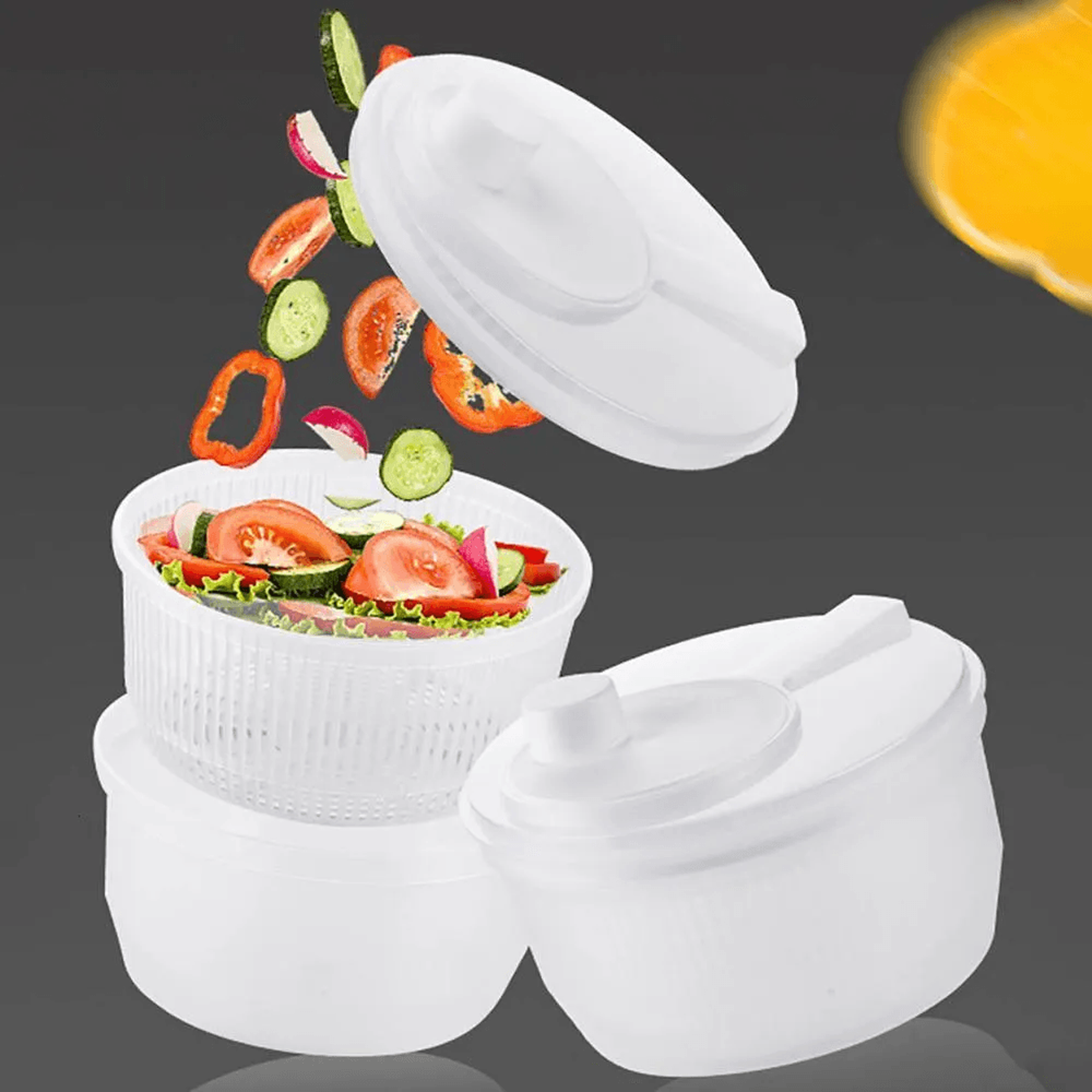 Manual Salad Spinner Vegetable Washer Fruit Dryer Basket Kitchen Tool 3
