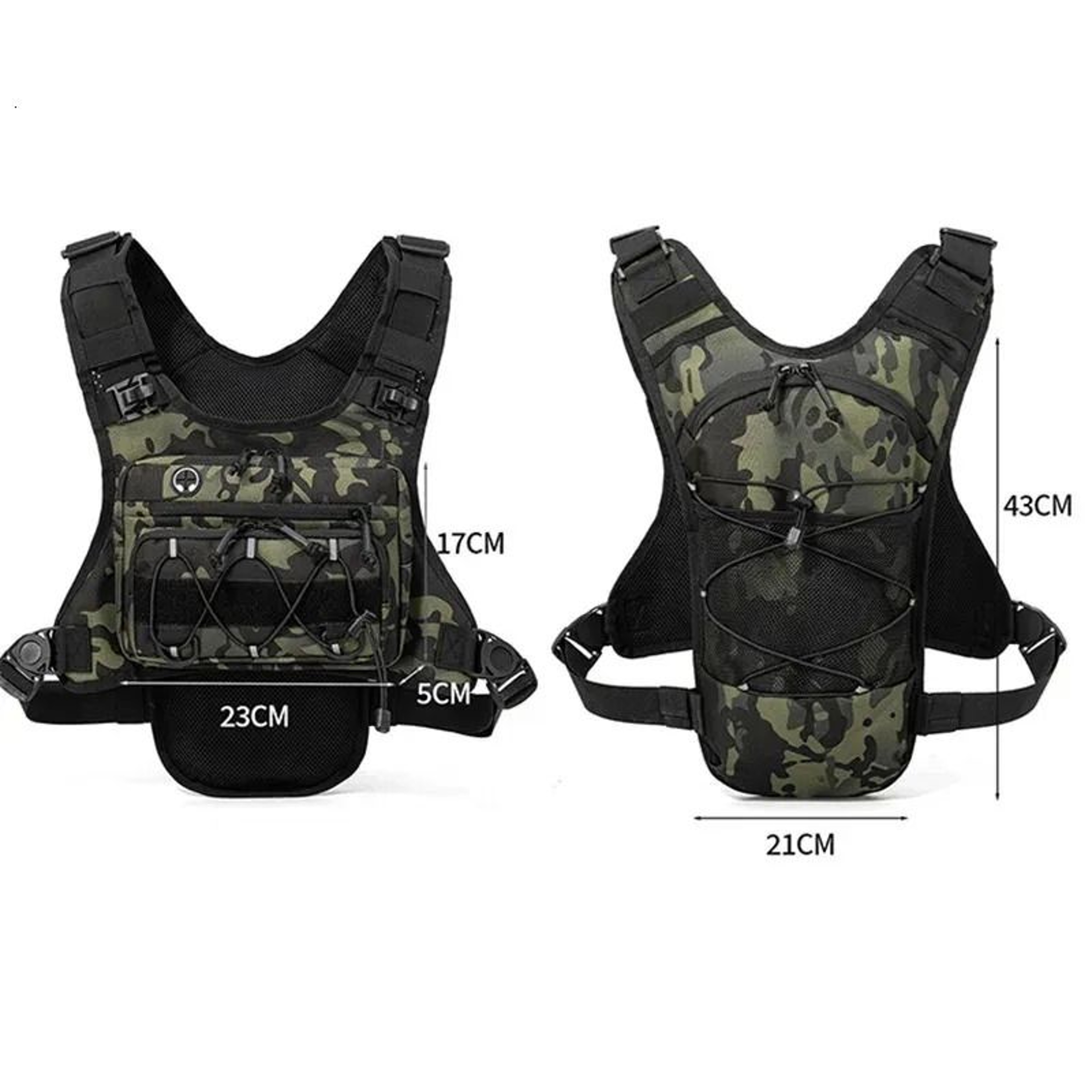 Reflective Tactical Chest Rig Hydration Vest Running Chest Pack For Men 7