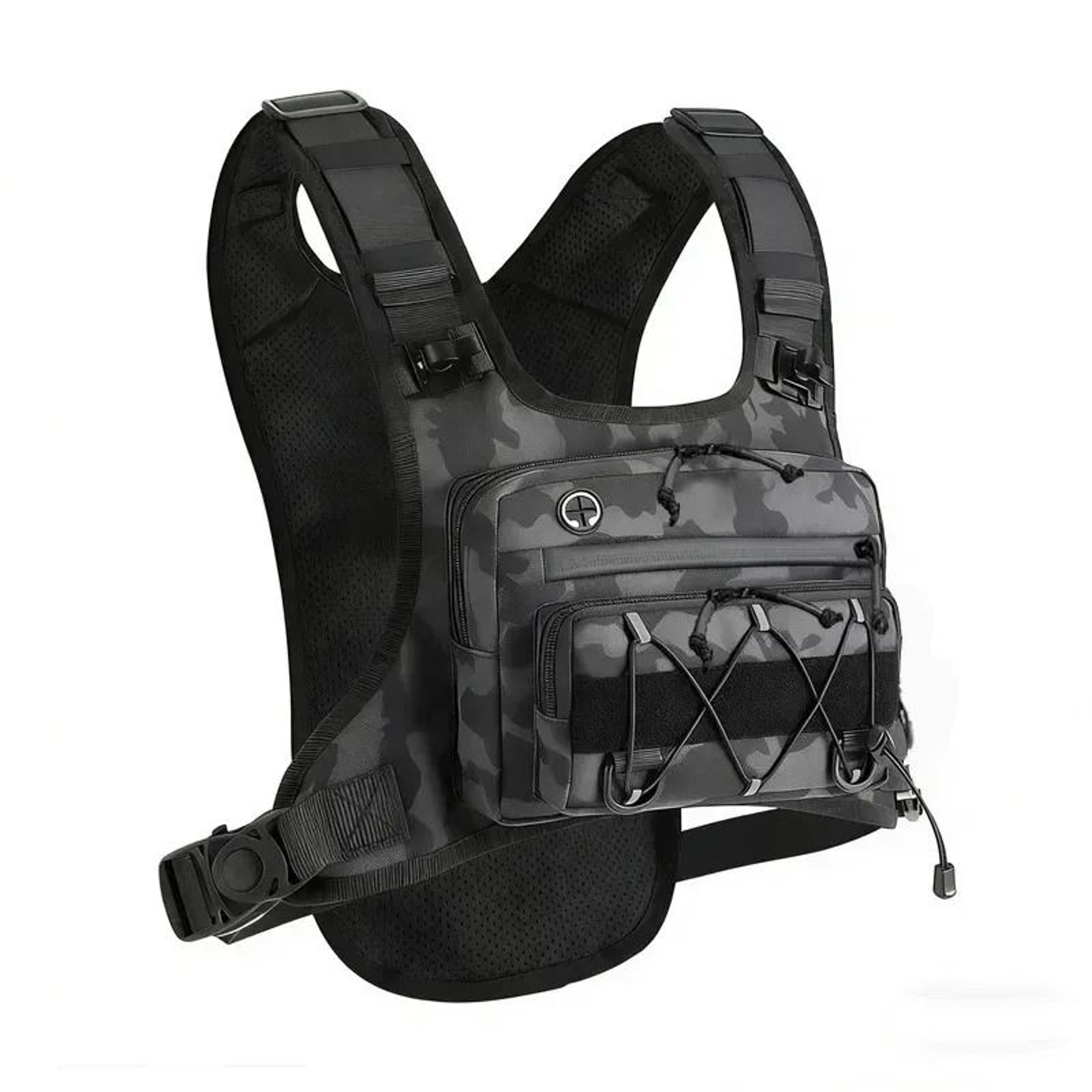 Reflective Tactical Chest Rig Hydration Vest Running Chest Pack For Men 4