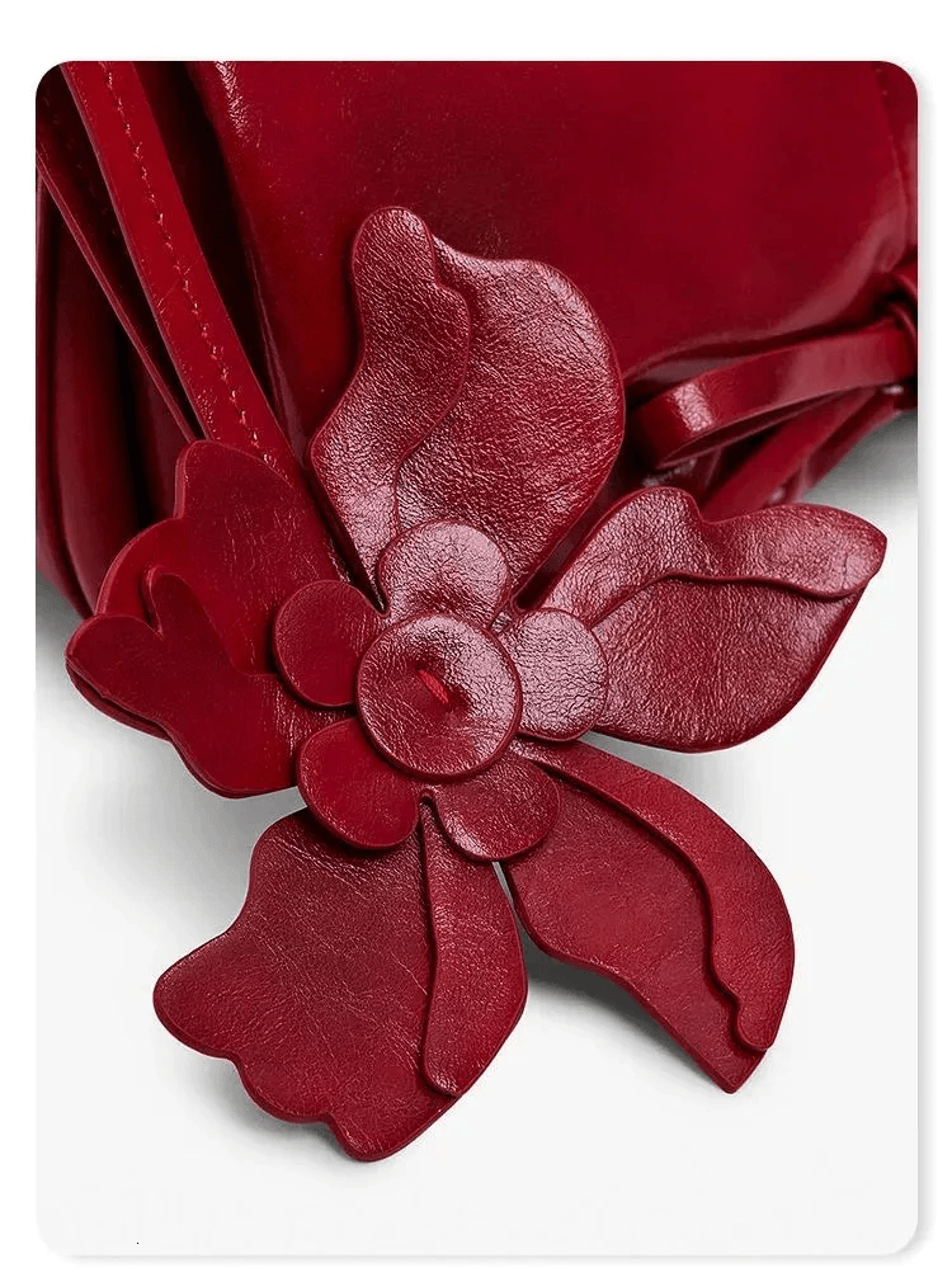 Spanish Style Floral Leather Crossbody Bag For Women With Top Handle 2