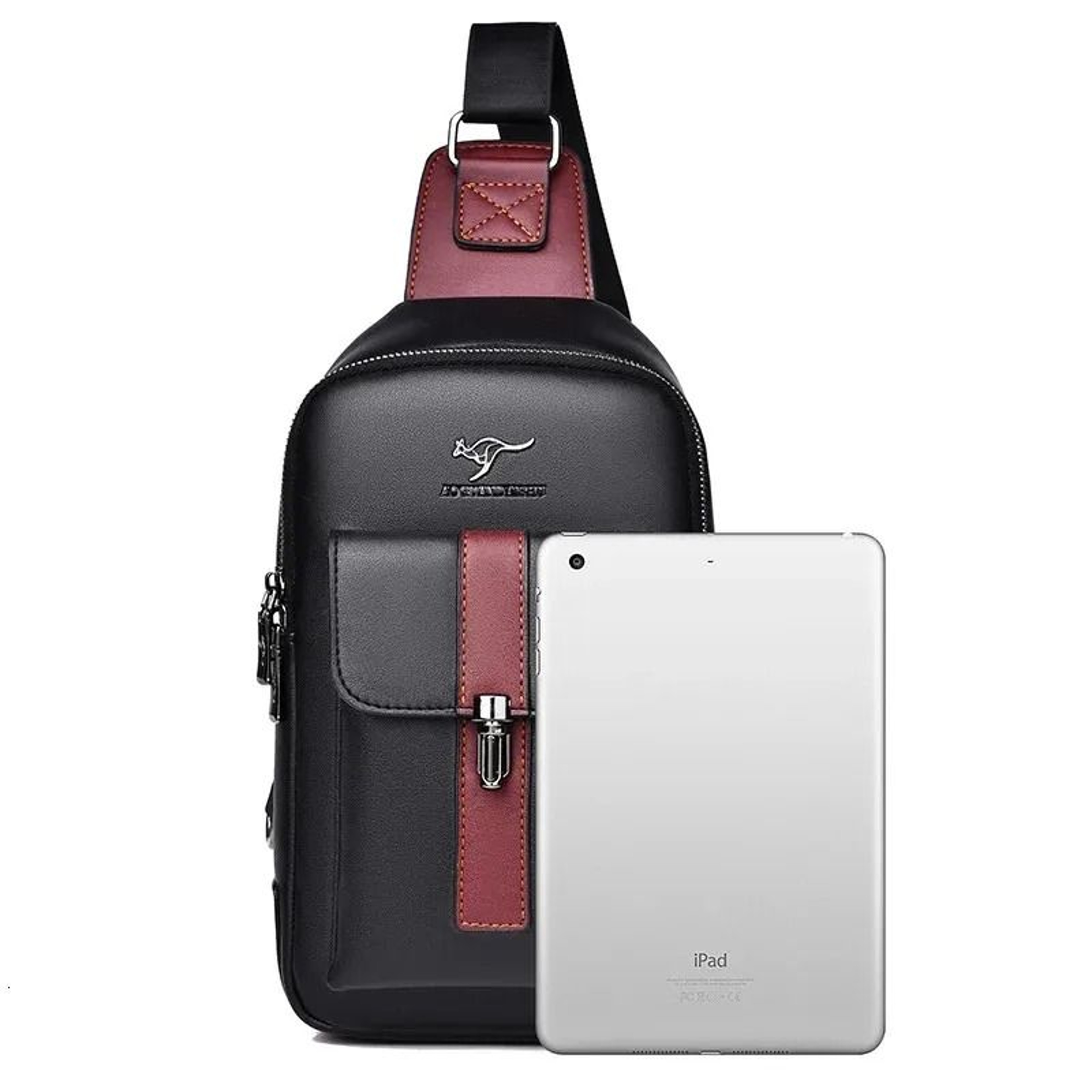 Men Leather Crossbody Chest Bag Travel Sling Shoulder Bag 3