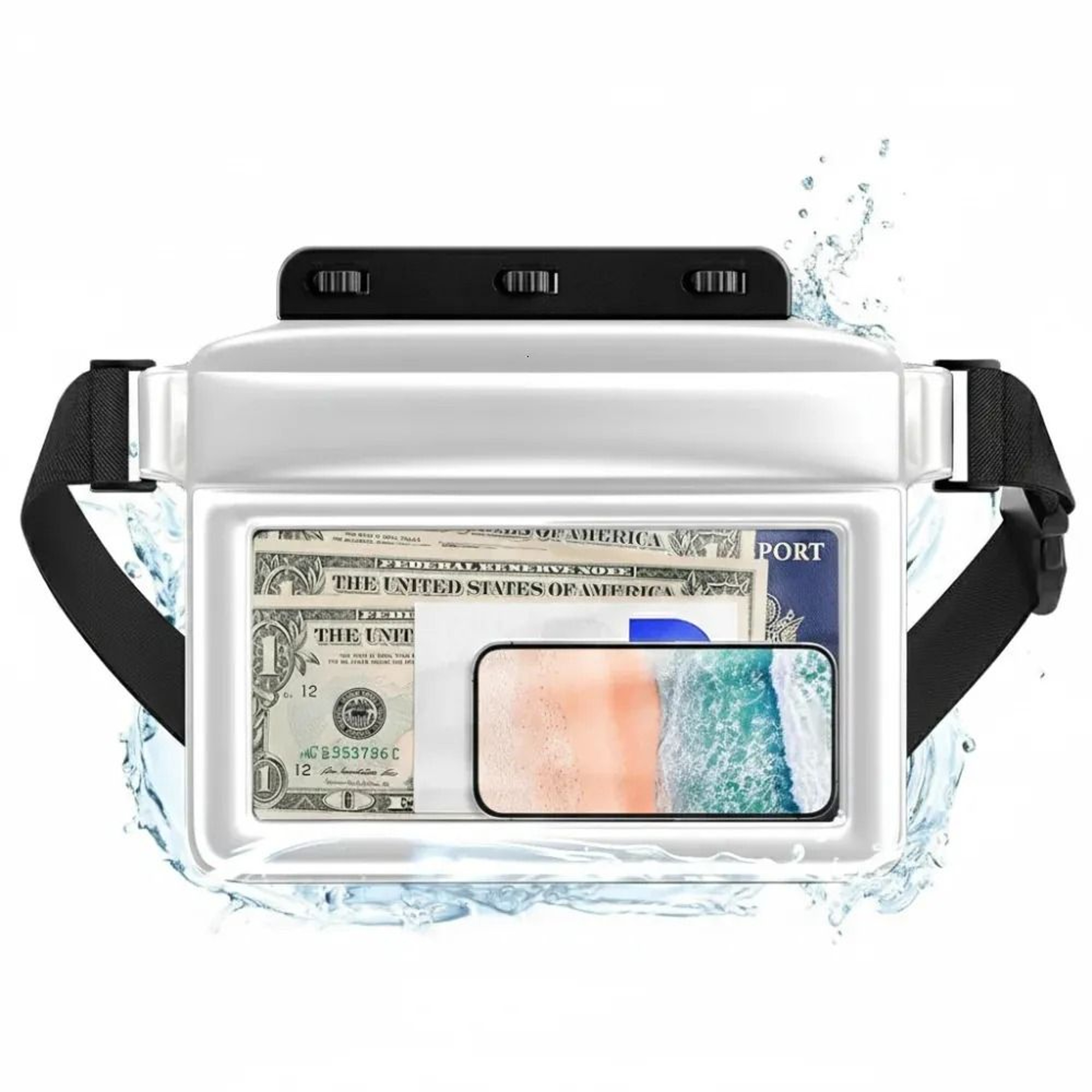 PVC Swimming Waist Bag With Touch Screen Phone Pouch And Adjustable Strap 1