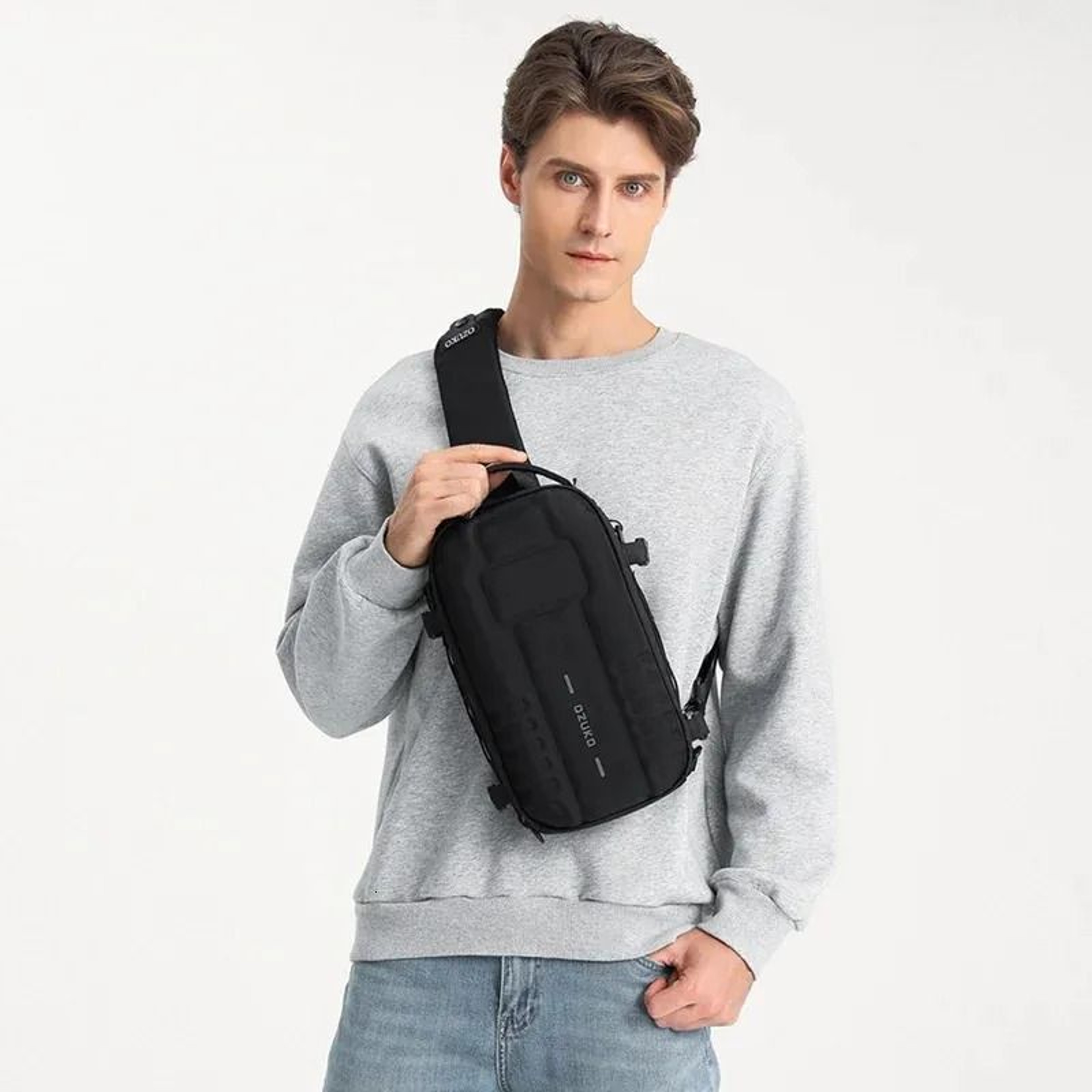 Mens Chest Bag Large Capacity Oxford Crossbody Sling Bag 2
