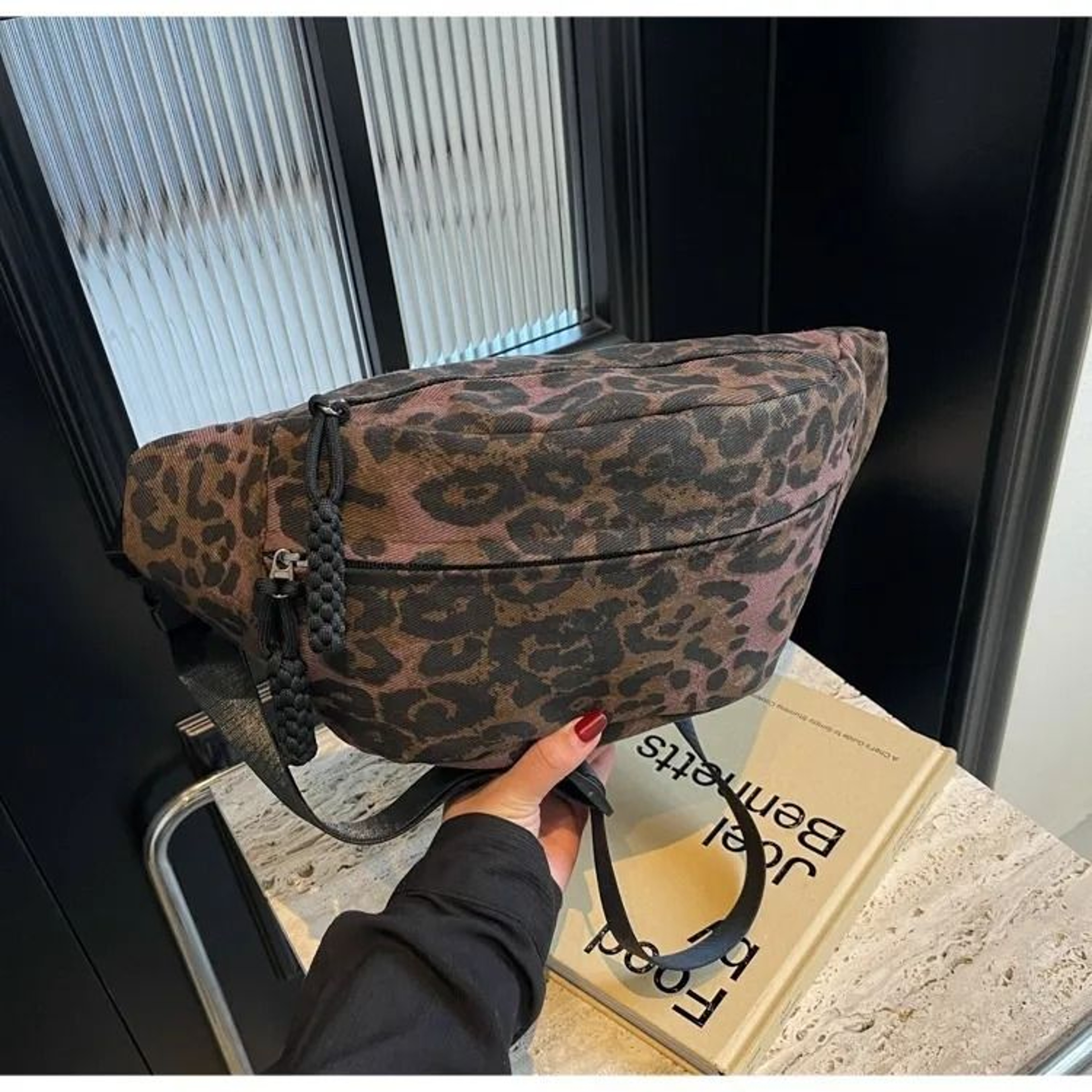 Leopard Print Dumpling Bag Womens Crossbody Shoulder Underarm Purse 1