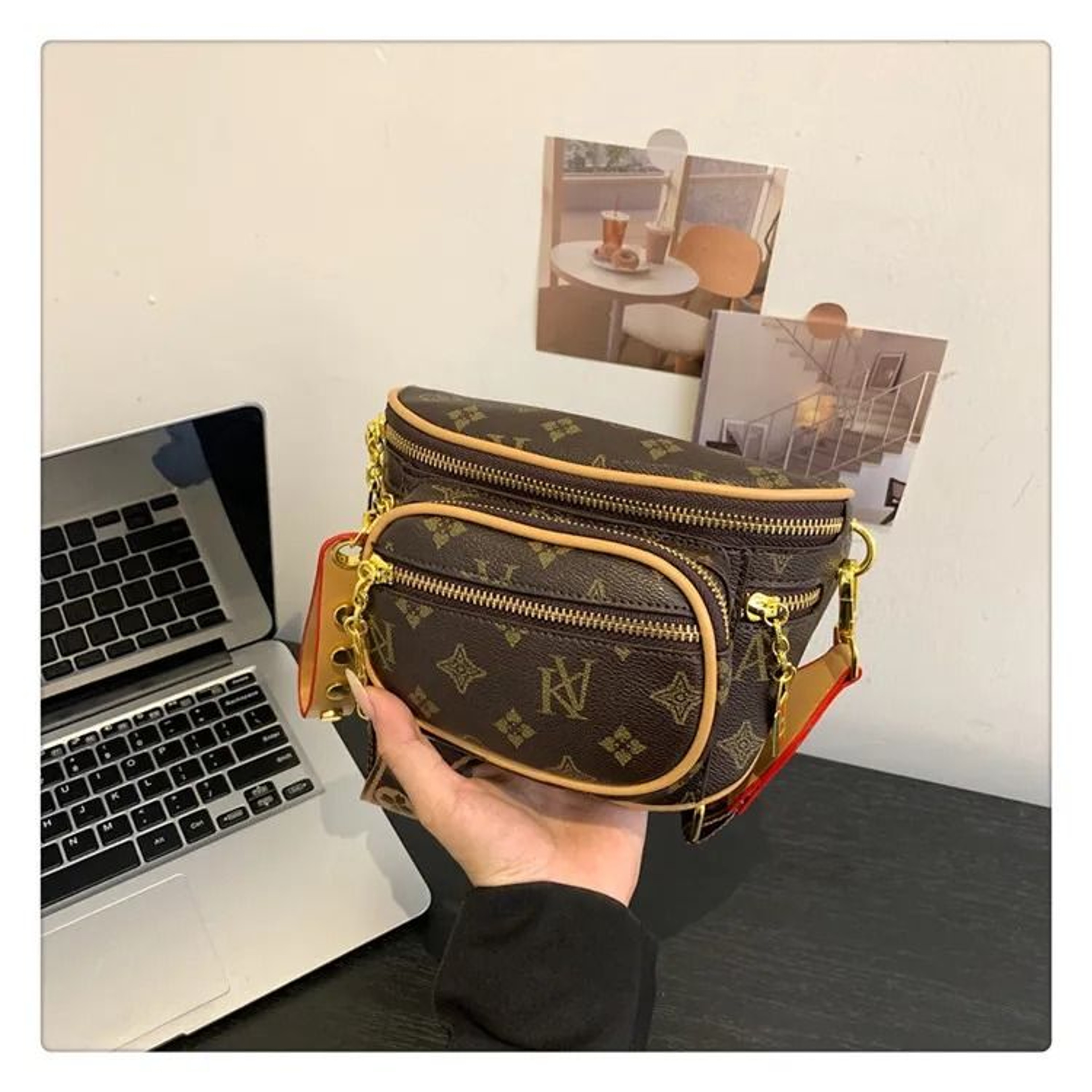 Vintage Women Crossbody Bag Multi Compartment Large Capacity Shoulder Chest Bag 1