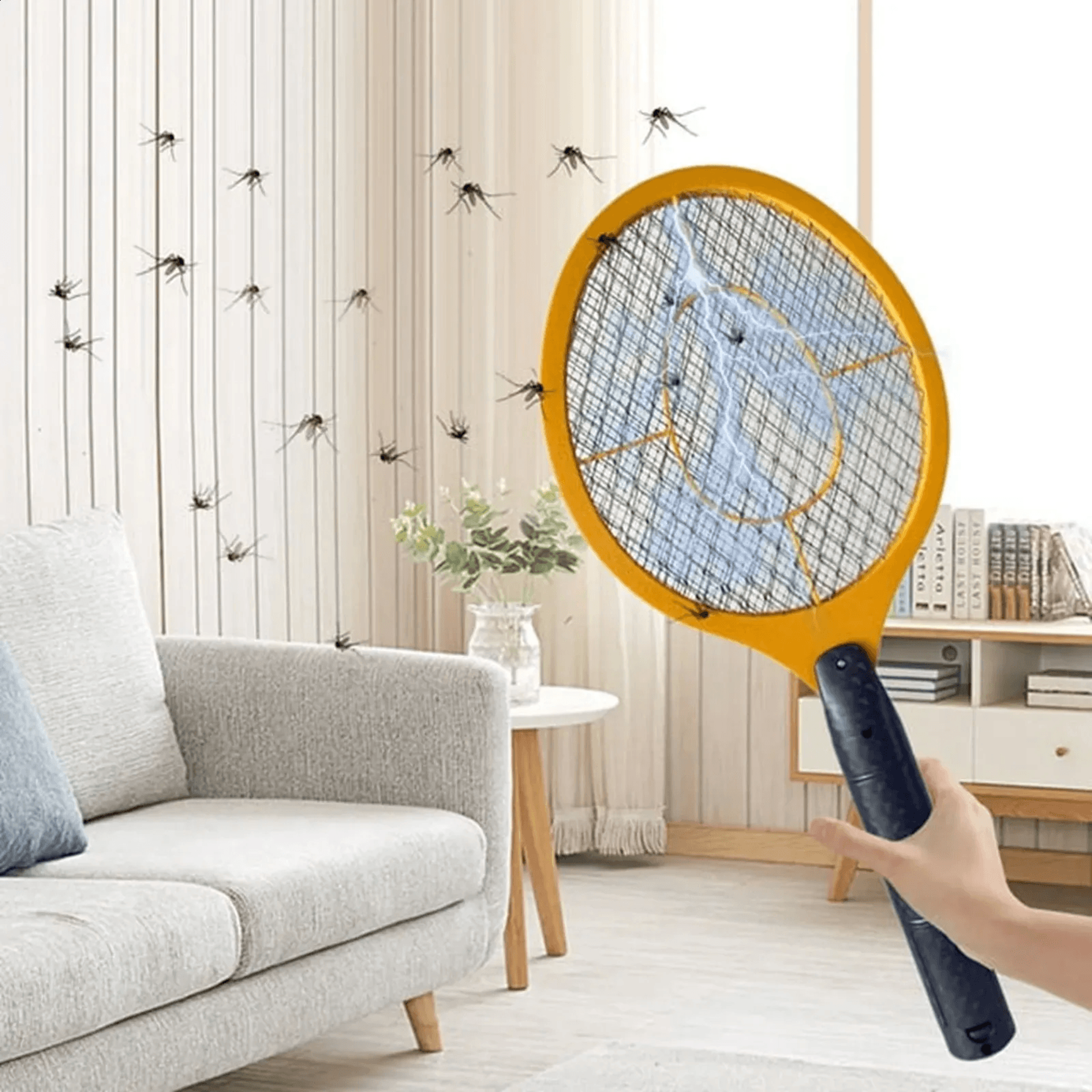 Rechargeable Electric Mosquito Swatter Racket With Safety Switch For Indoor And Outdoor Use 3