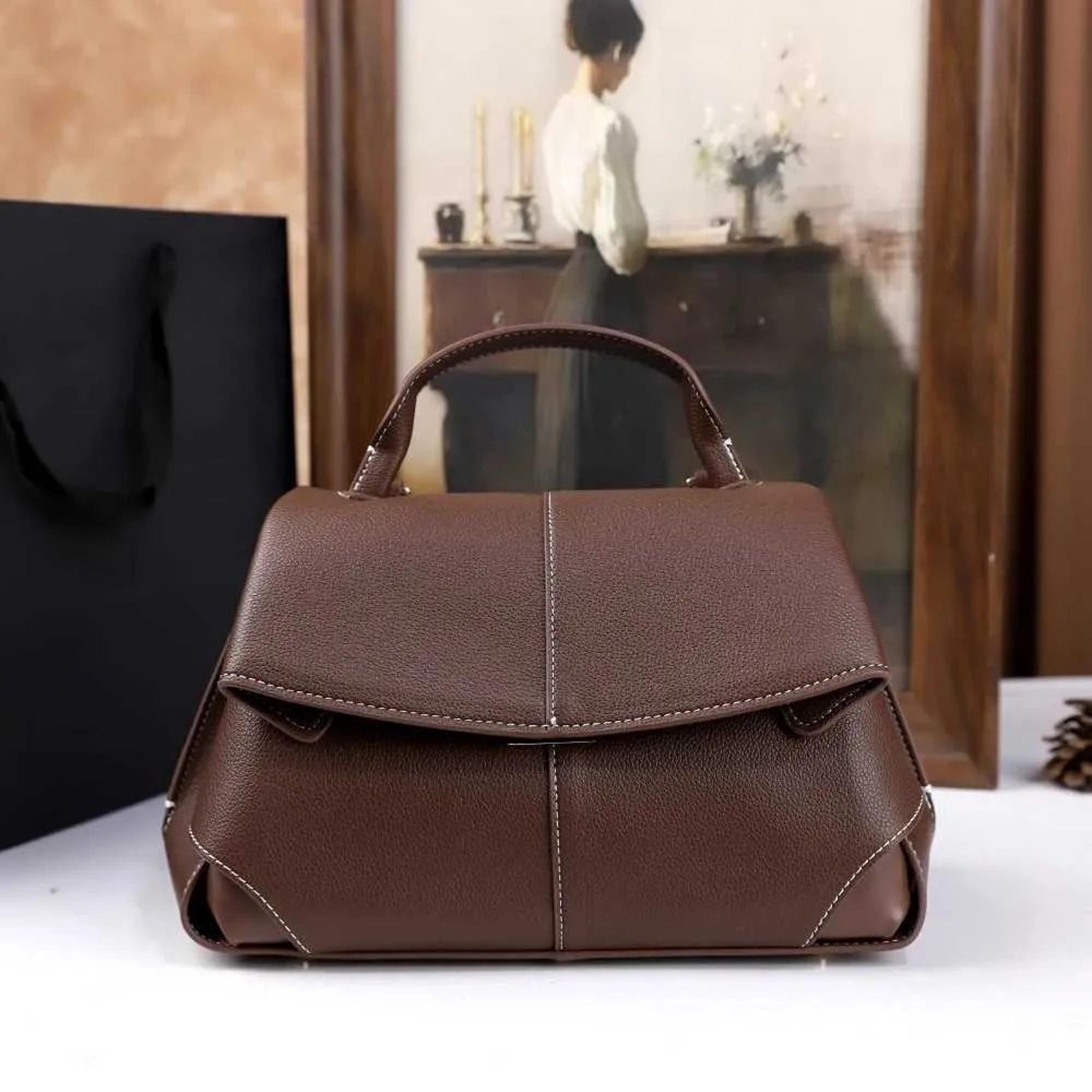 Retro Solid Color Shoulder Crossbody Handbag For Everyday Commuting 1