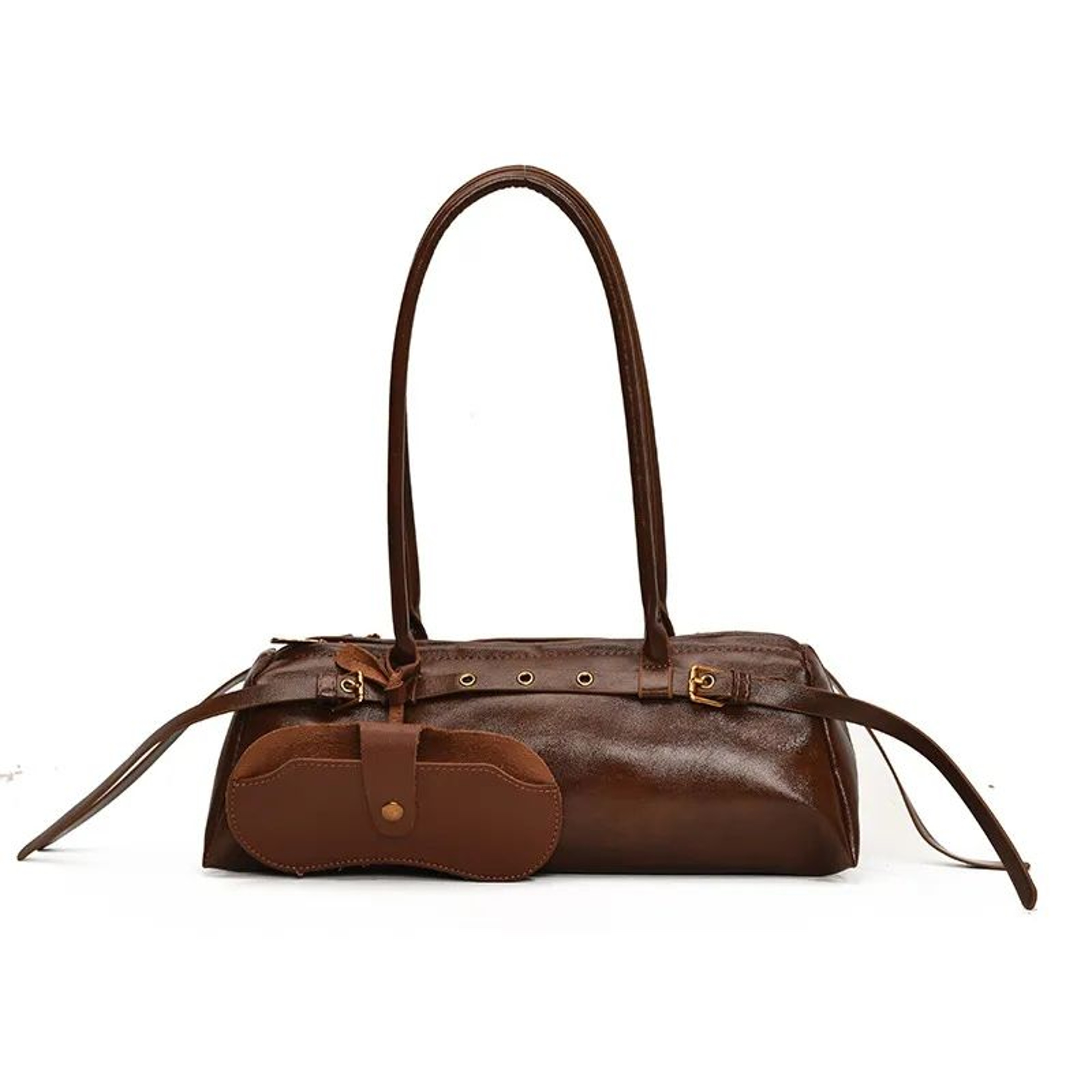 Womens Motorcycle Style Shoulder Bag With Zipper Closure And Soft PU Material 2