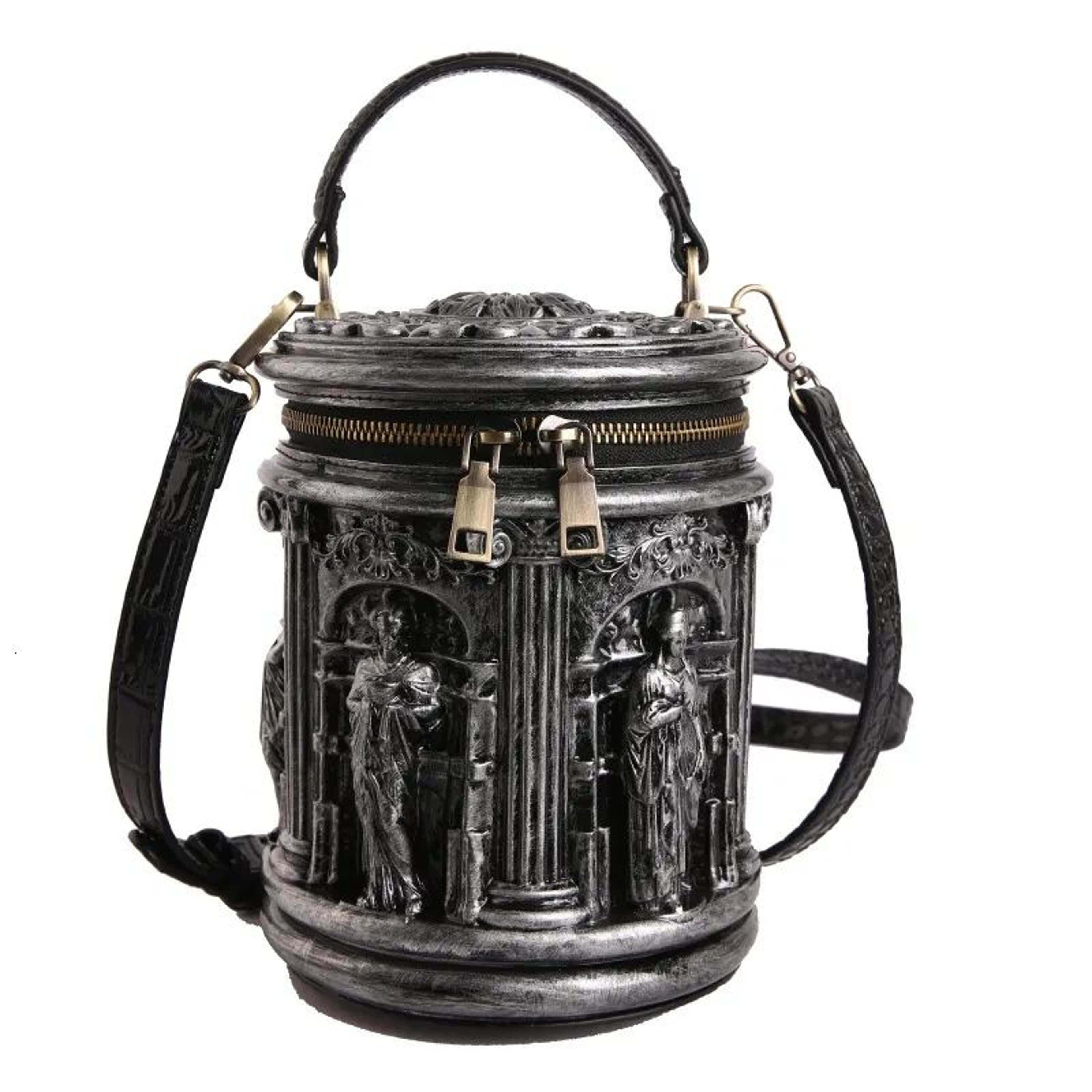 Vintage ArabicStyle Carved Metal Texture Shoulder And Crossbody Handbag For Women 3