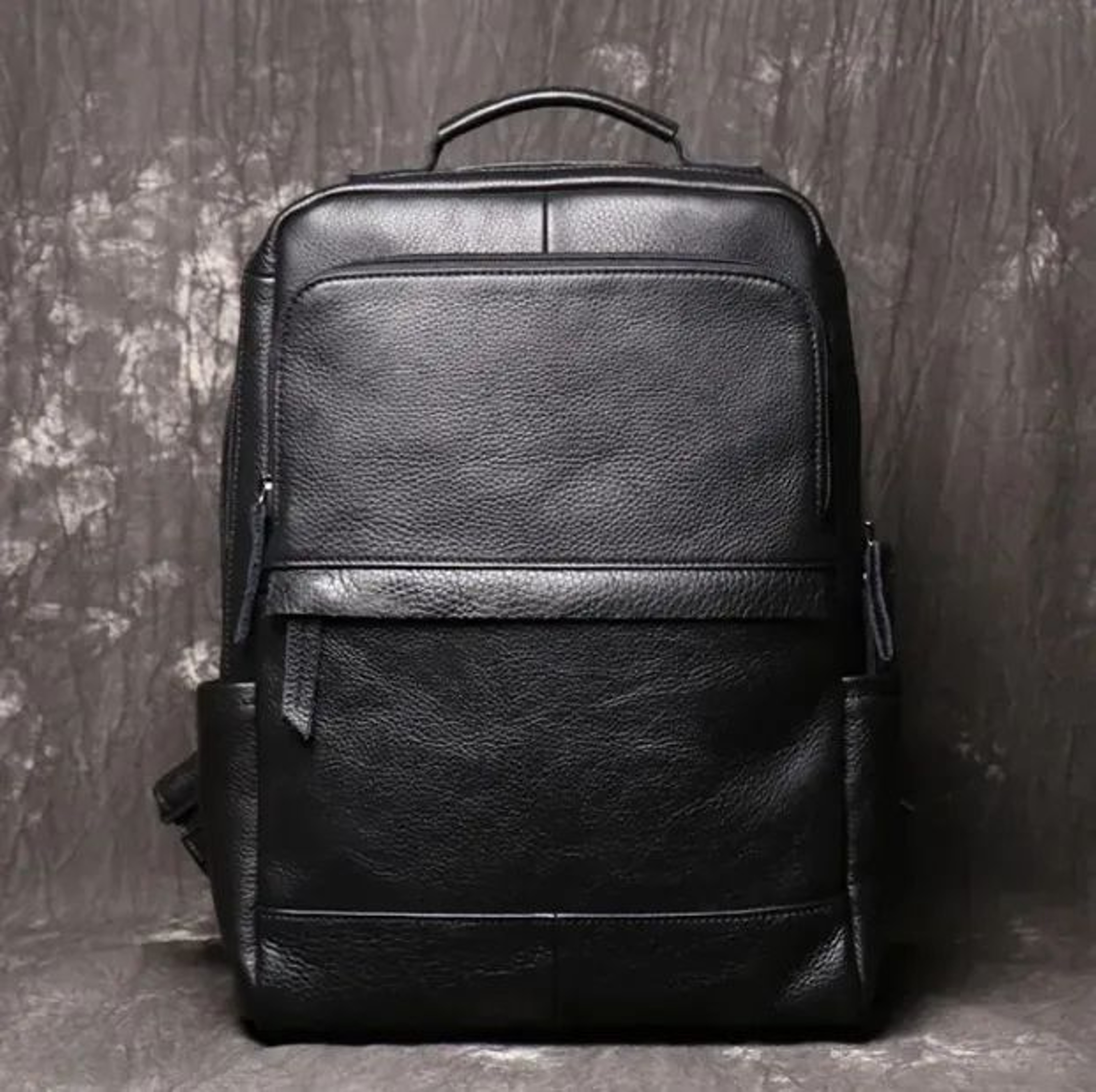 Mens Genuine Leather Backpack With Large Capacity Laptop And Travel Storage 1