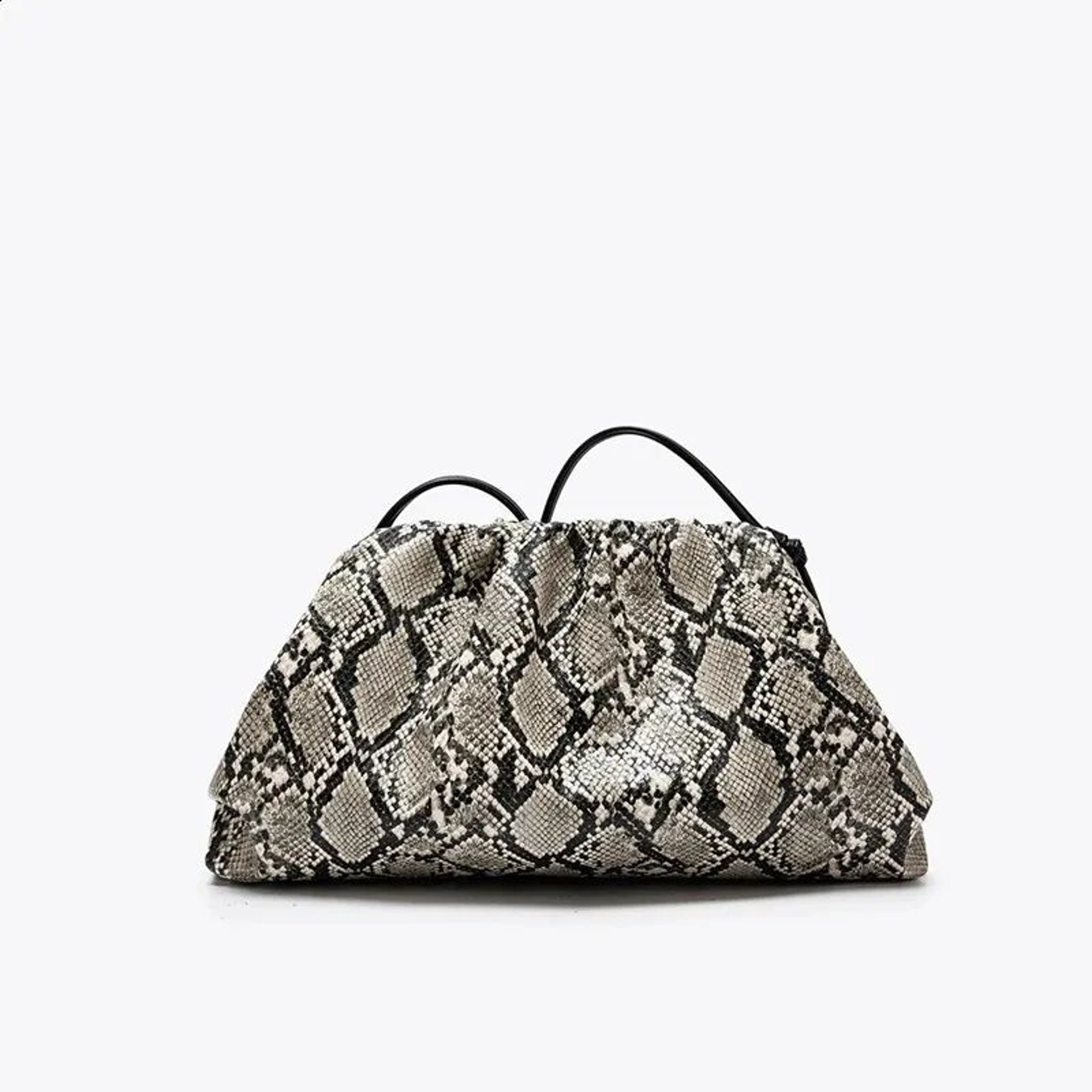 Women Zebra Print Pleated Dumpling Clutch Bag With Shoulder Strap 1