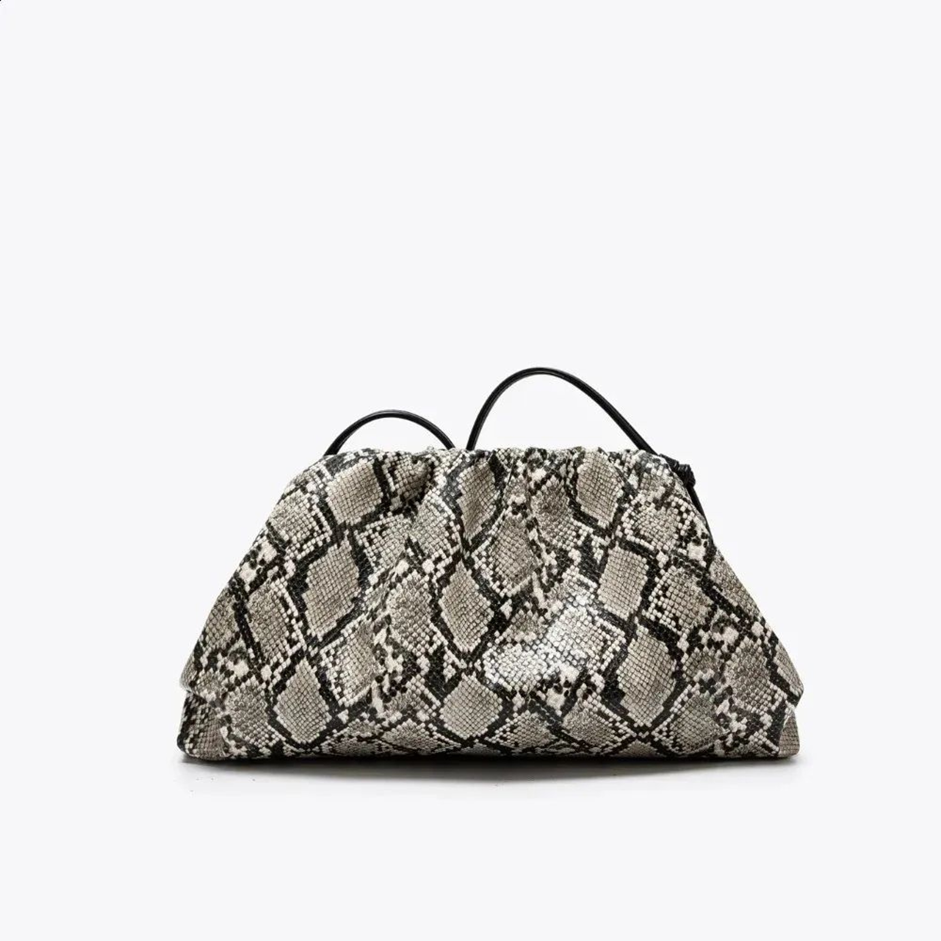 WomenPleated Snake Pattern Shoulder Bag With Dumpling Cloud Pouch Design 2