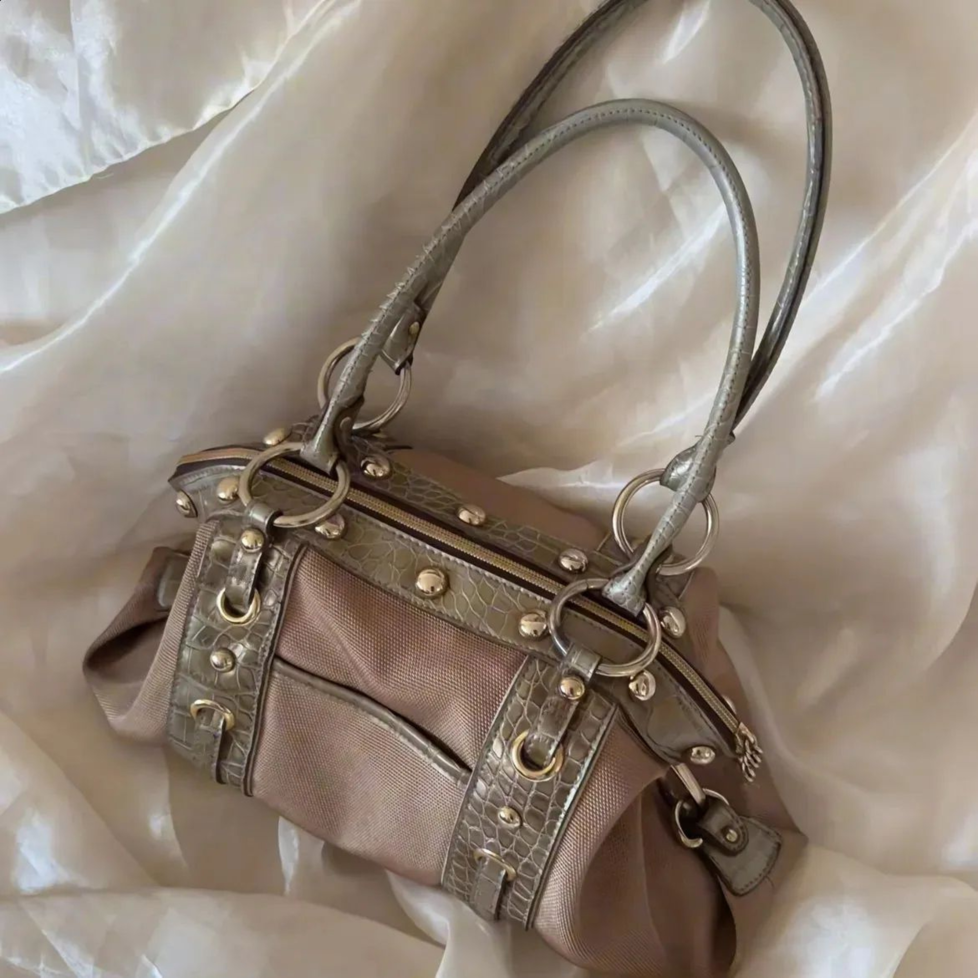 Women Patchwork Shoulder Bag  Colorblock Y2K Underarm Handbag 2