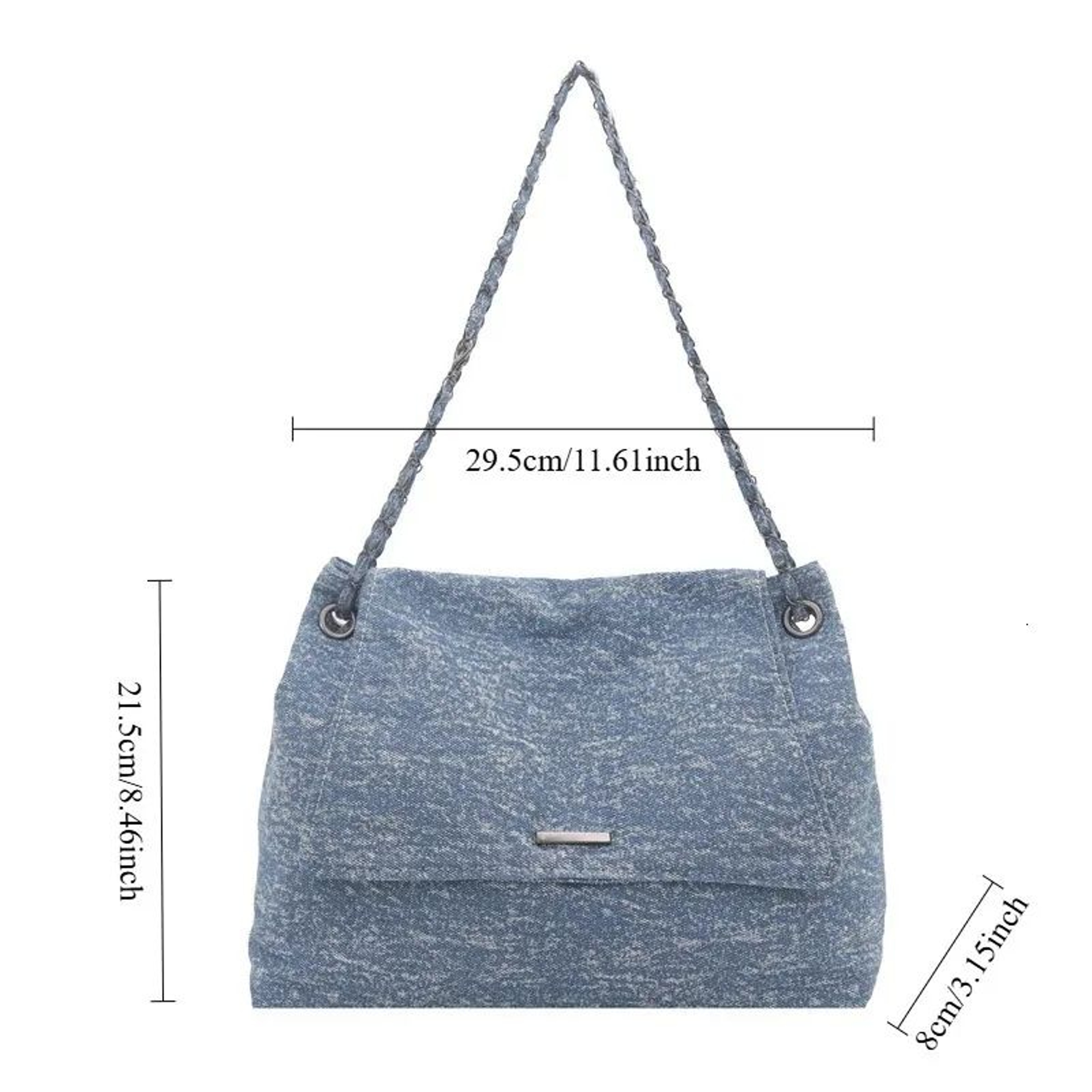 Large Capacity Denim Crossbody Bag For Women With Adjustable Shoulder Strap 3
