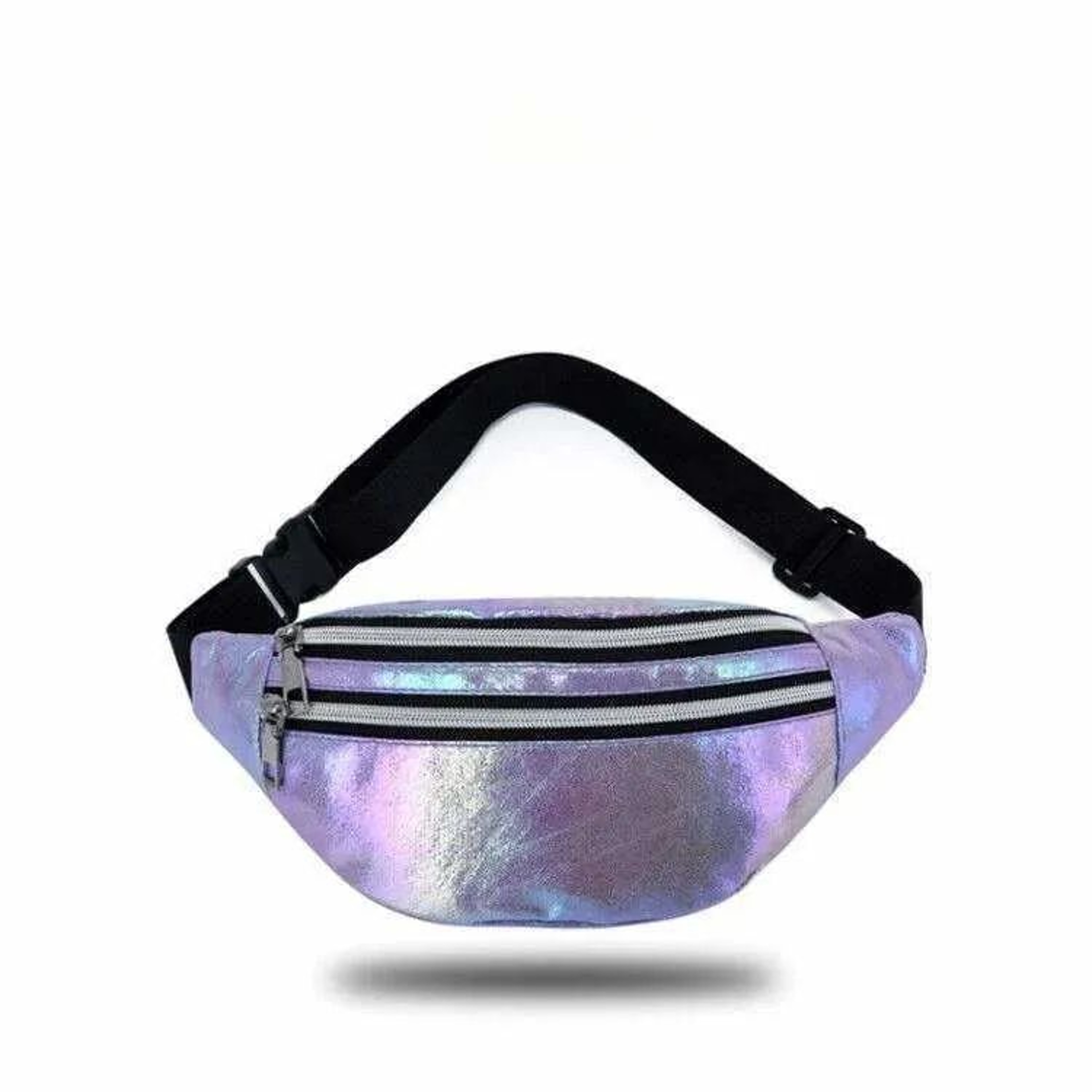 Holographic Fanny Pack With Adjustable Strap And Zipper Closure 3