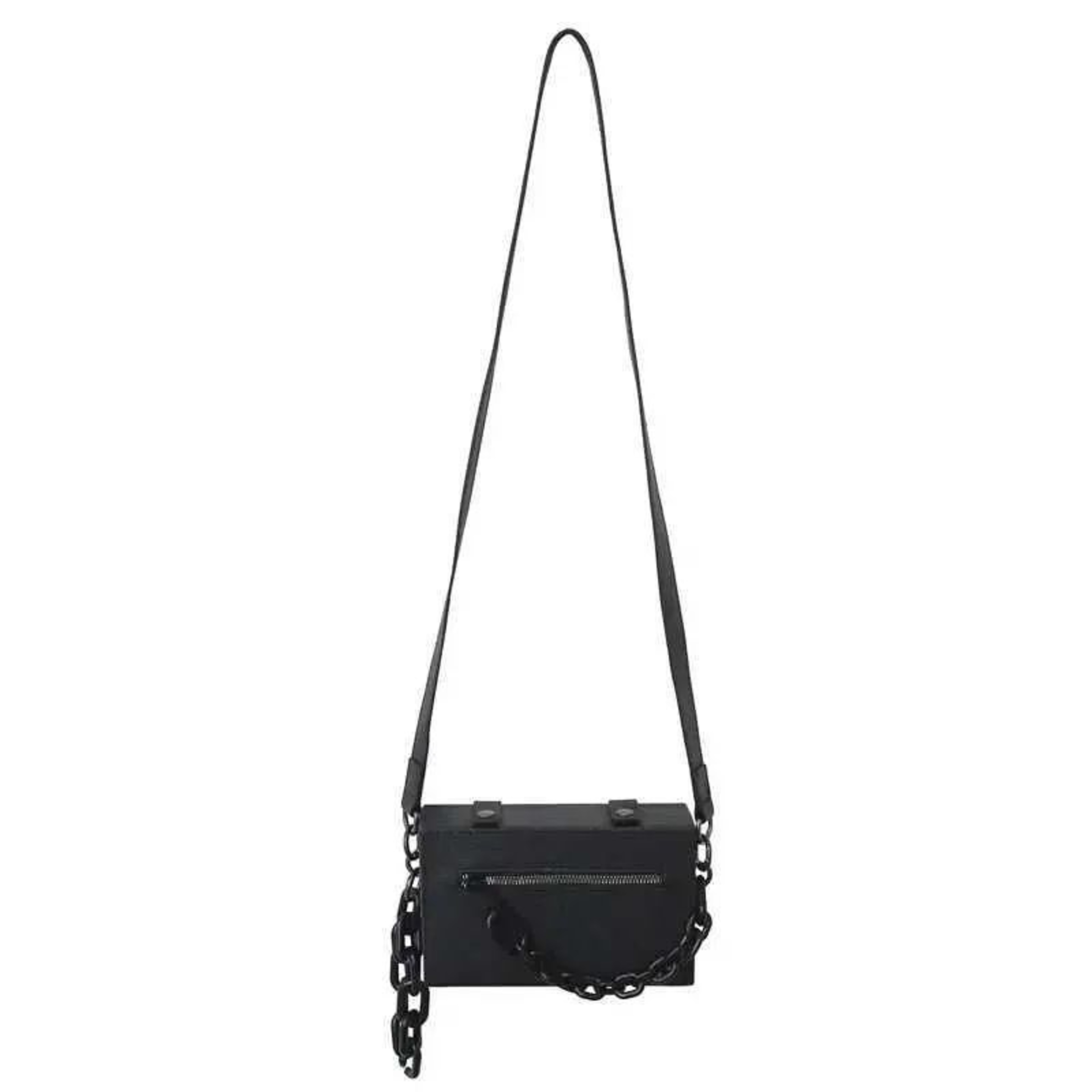 Unisex PU Leather Crossbody Messenger Bag With Chain For Women And Men 2