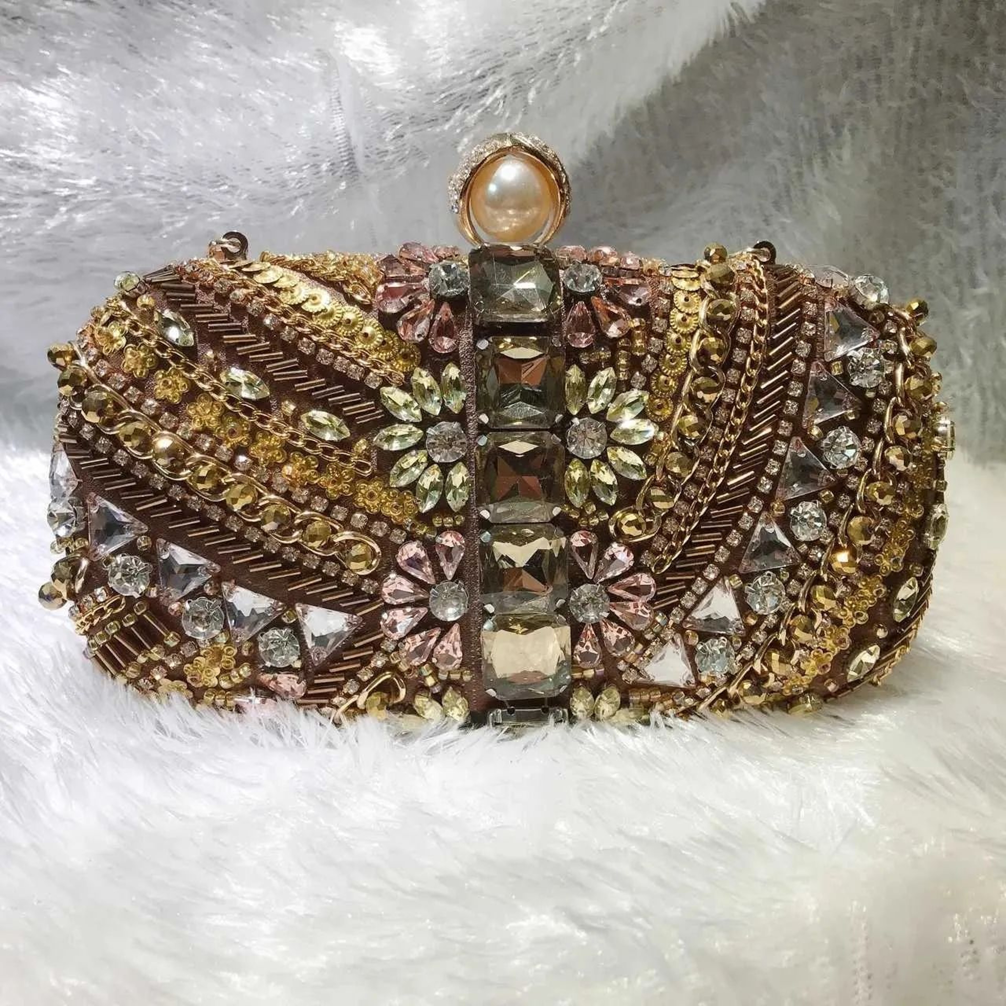 Crystal Evening Clutch Bag For Women With Water Diamond Embellishments 0