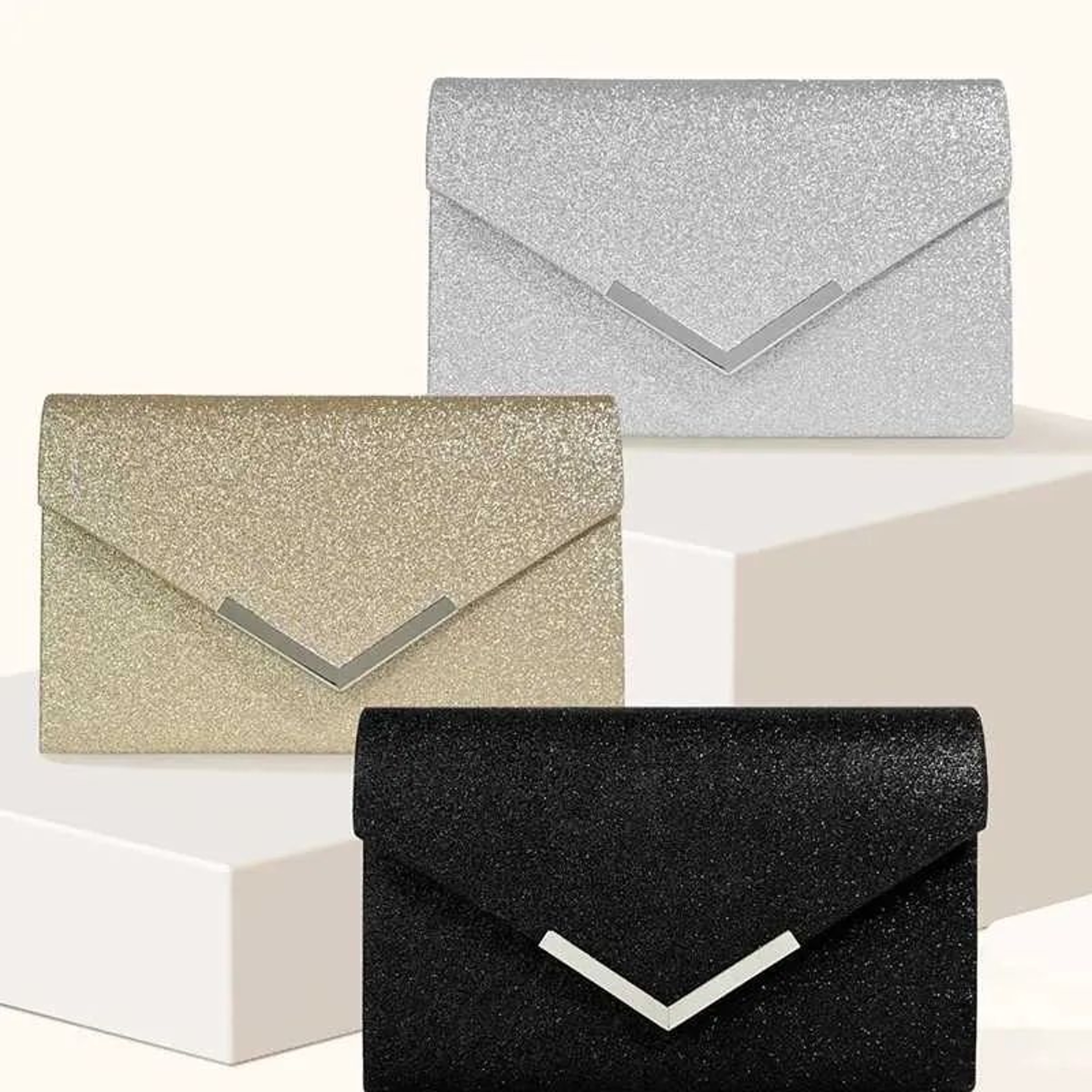 Shiny Envelope Clutch Evening Bag With Chain For Weddings And Parties 4